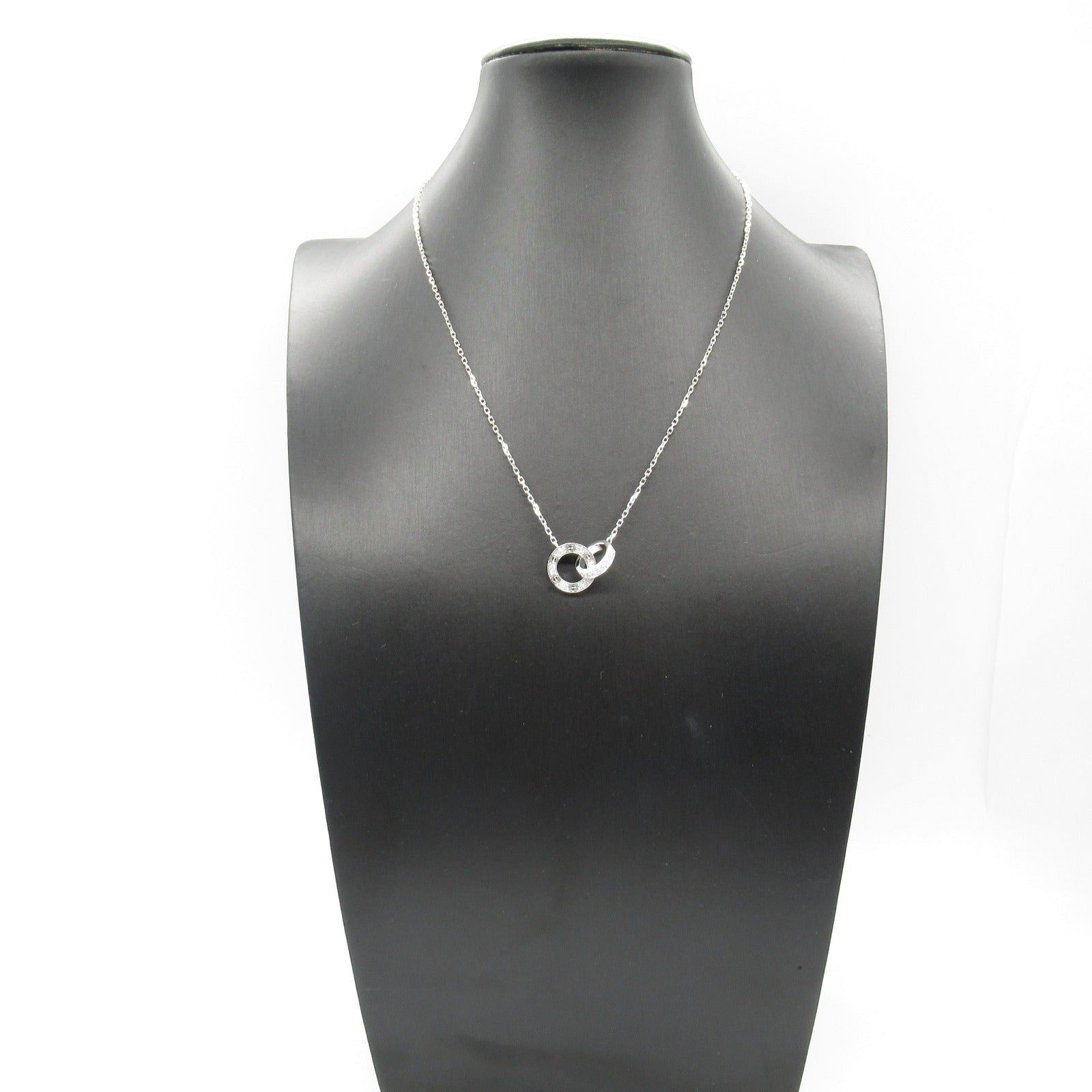 Cartier Cartier Love Circle Necklace Pave Diamond K18Wg (White Gold) Clear Size ONE SIZE - 8 Thumbnail