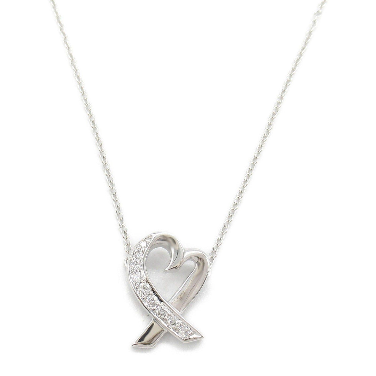 Tiffany & Co. Tiffany Co Loving Heart Diamond Necklace K18Wg (White Gold) Clear Size ONE SIZE - 2 Thumbnail