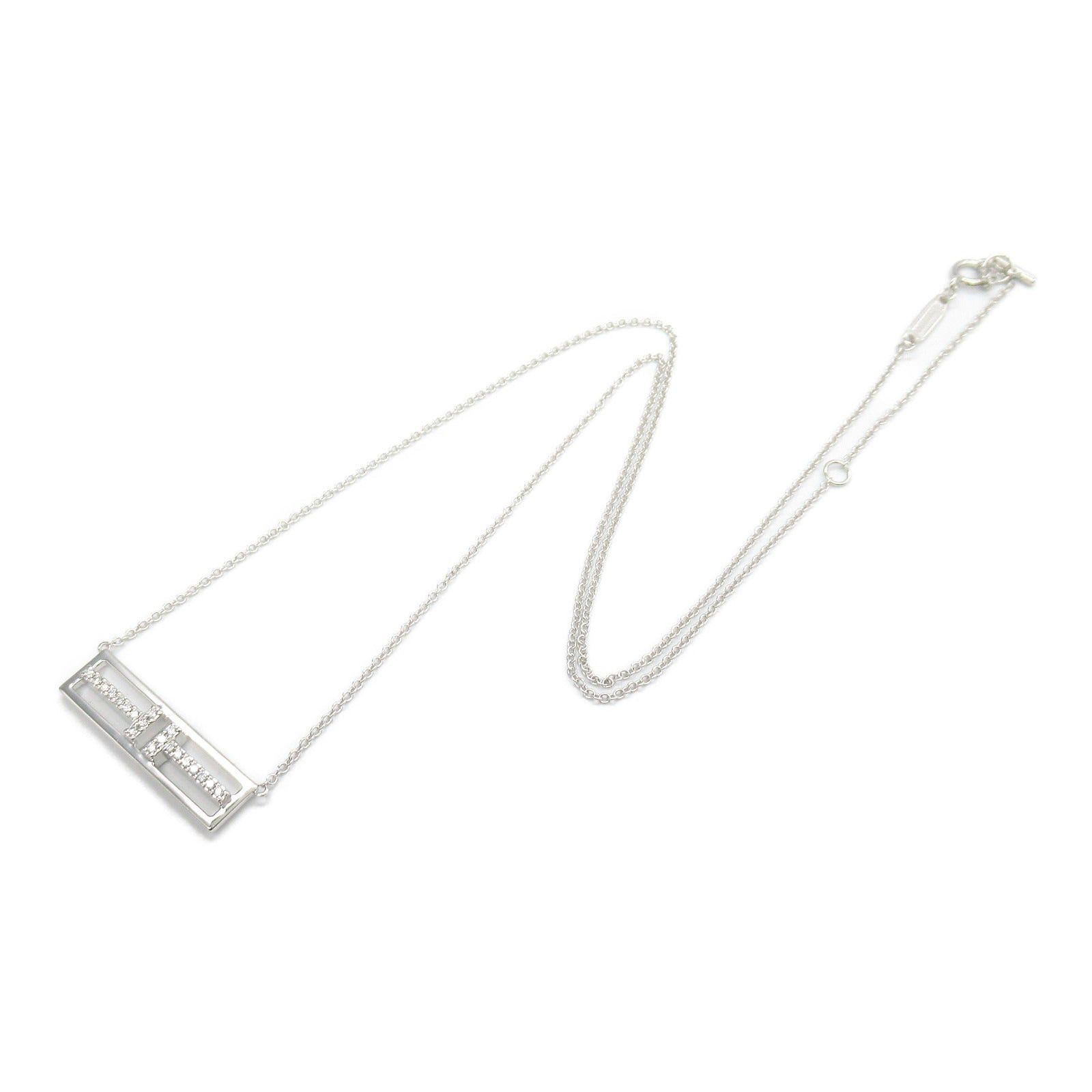 Tiffany & Co. Tiffany Co T Two Horizontal Diamond Necklace K18Wg (White Gold) Clear Size ONE SIZE - 3 Thumbnail