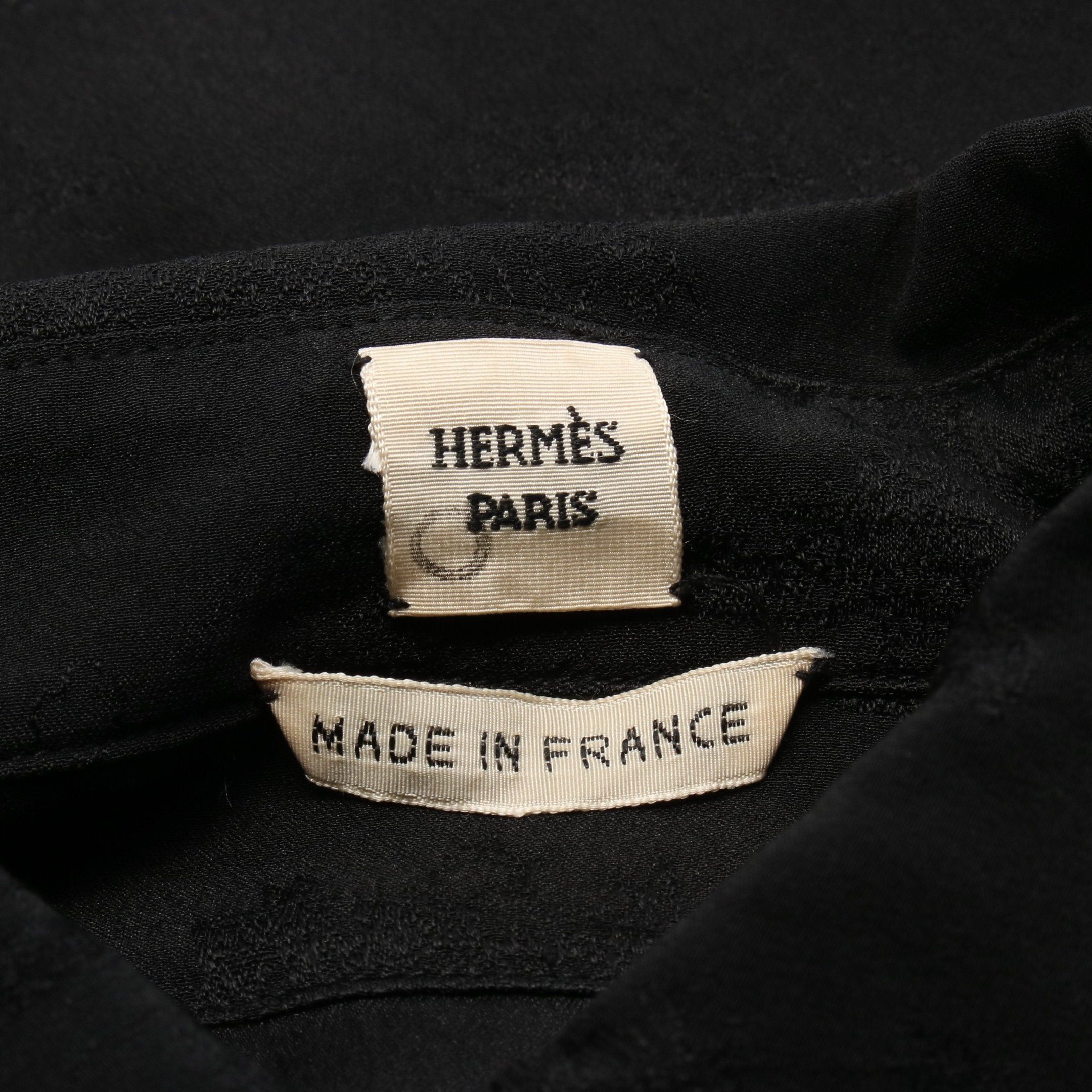 Hermes Hermes Shirt Dress Silk Black Size ONE SIZE - 3 Thumbnail