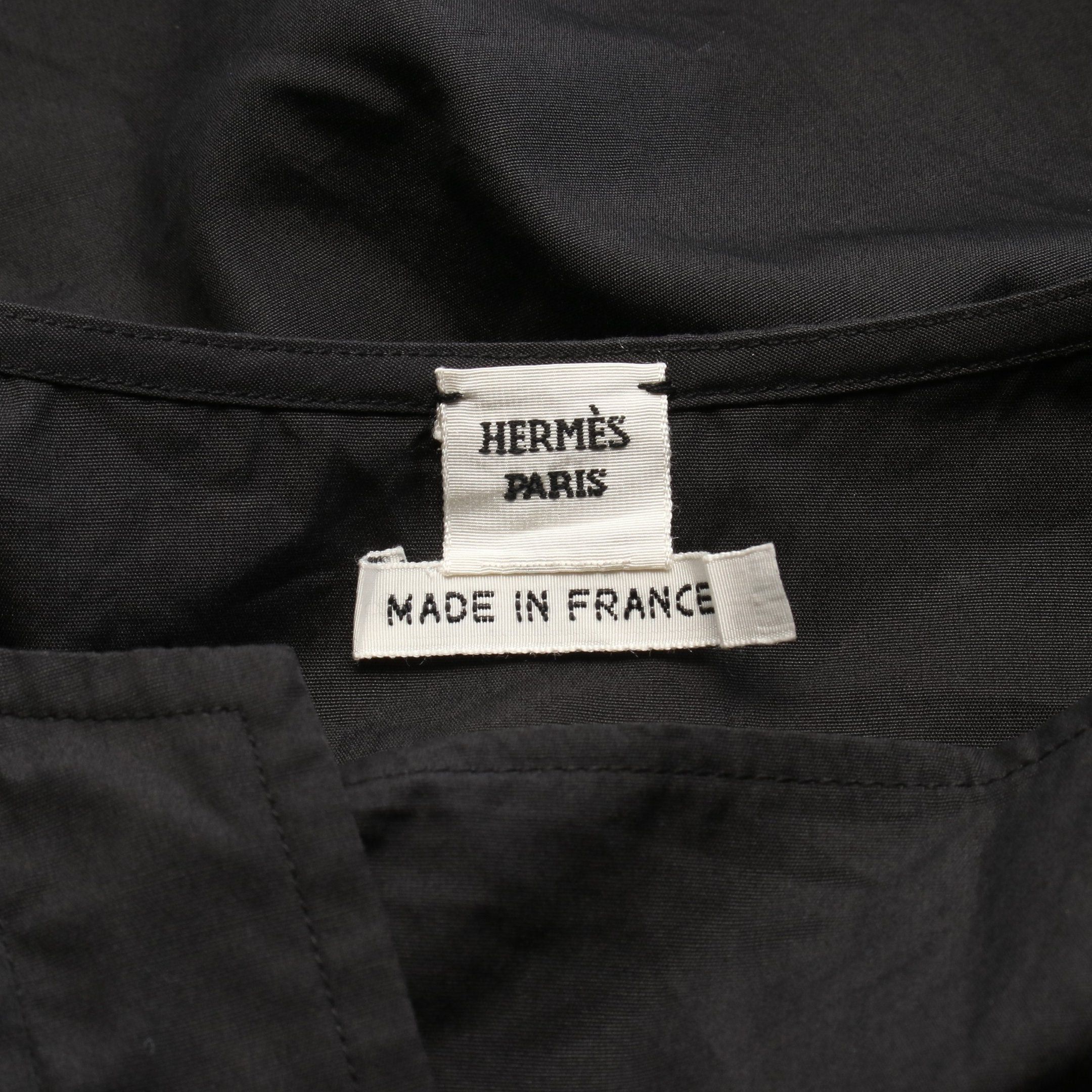 Hermes Hermes Collarless Shirt Dress Cotton Black Serie Button Size ONE SIZE - 3 Thumbnail