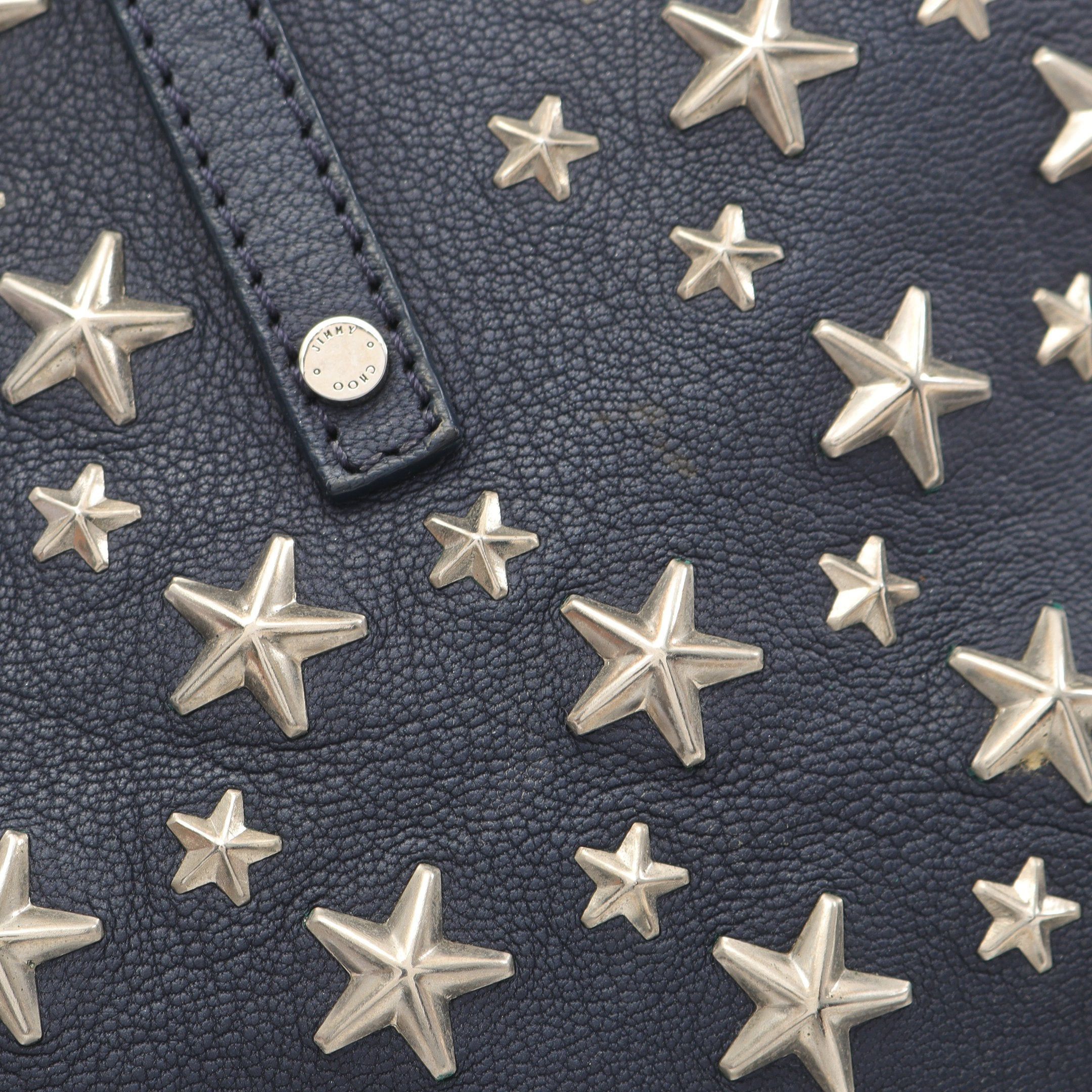 Jimmy Choo Jimmy Choo Sasha S Handbag Tote Bag Leather Navy Star Studs Size ONE SIZE - 9 Thumbnail