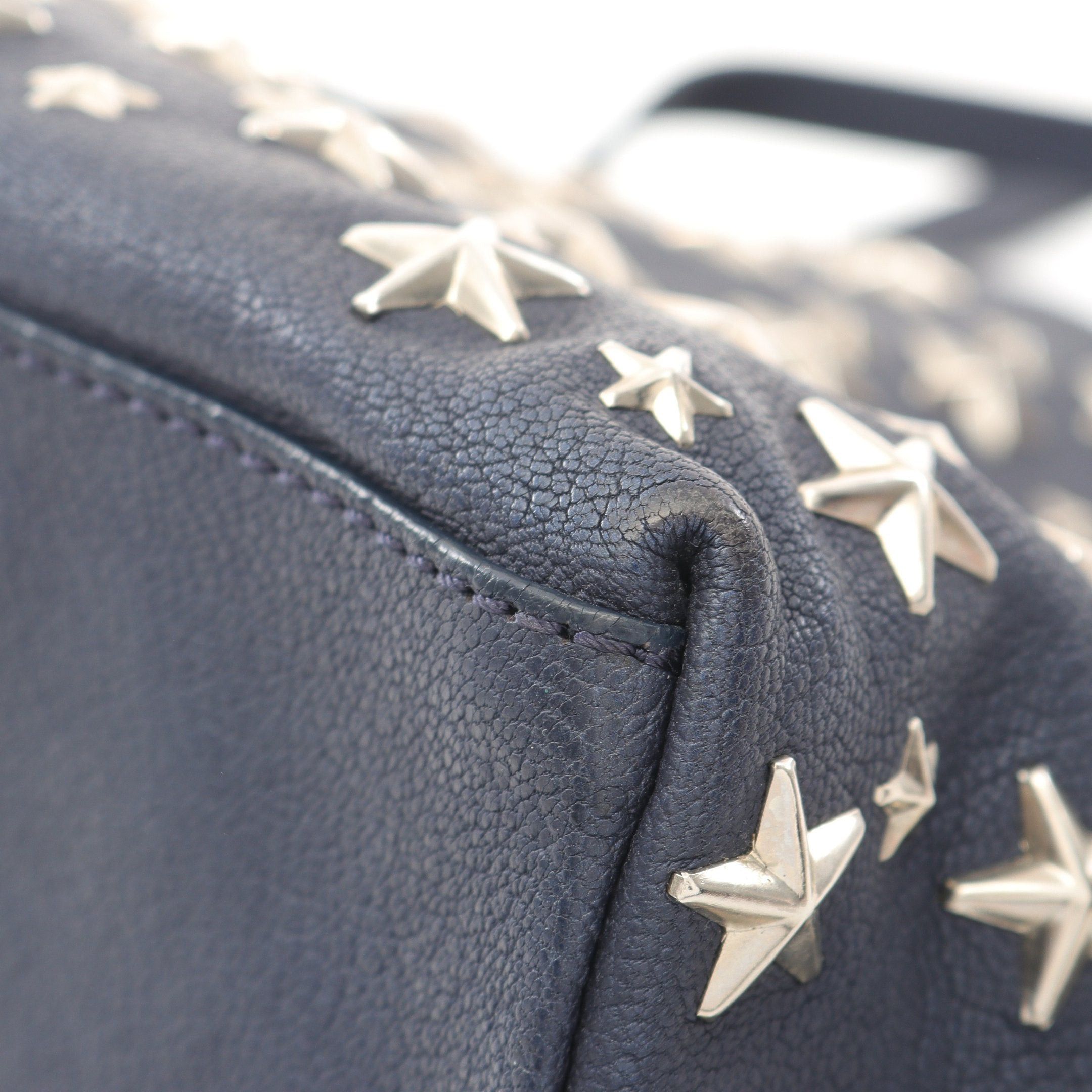 Jimmy Choo Jimmy Choo Sasha S Handbag Tote Bag Leather Navy Star Studs Size ONE SIZE - 10 Thumbnail