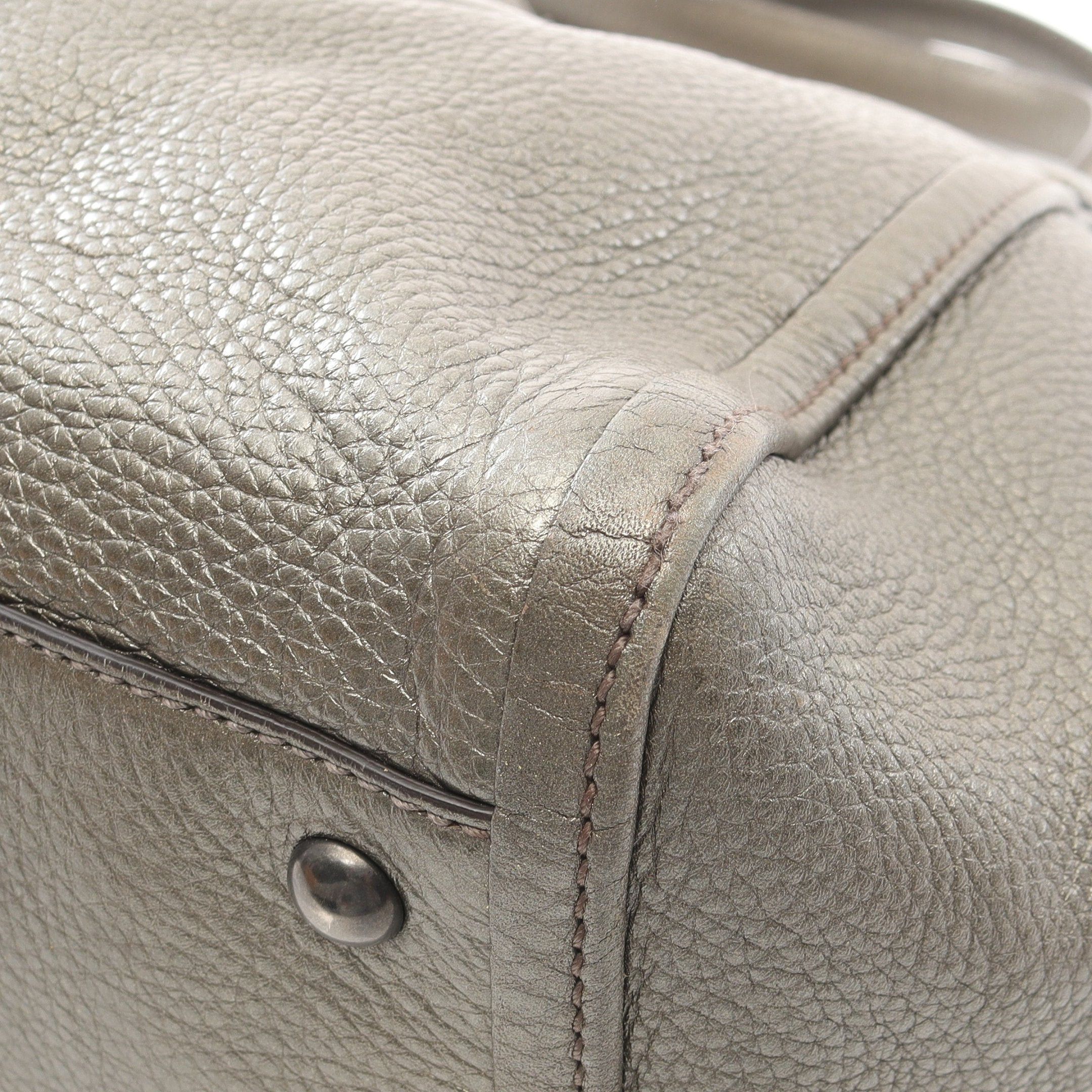 Gucci Gucci Soho Cellarius Interlocking G Handbag Tote Bag Leather Gray Green Metallic Size ONE SIZE - 7 Thumbnail
