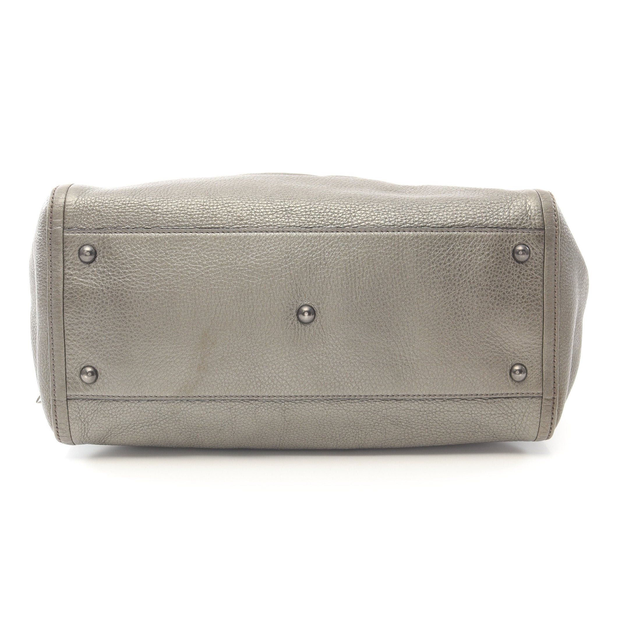 Gucci Gucci Soho Cellarius Interlocking G Handbag Tote Bag Leather Gray Green Metallic Size ONE SIZE - 9 Thumbnail