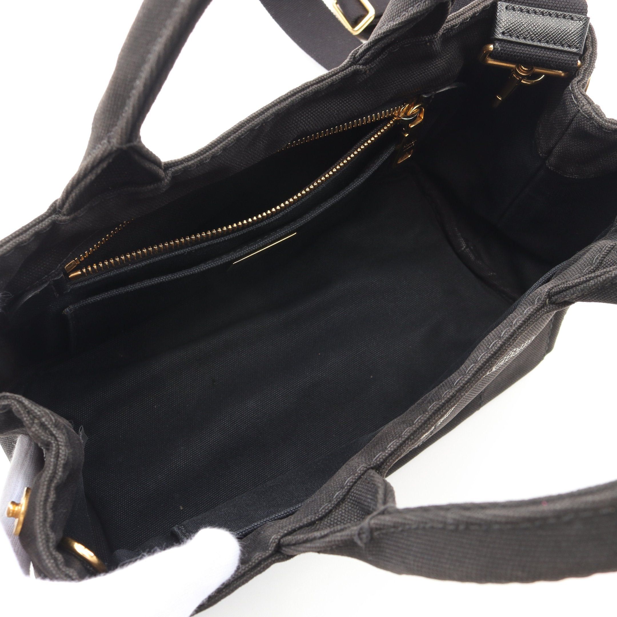 Prada Prada Canapa Kanapa Handbag Tote Bag Canvas Black Size ONE SIZE - 3 Thumbnail