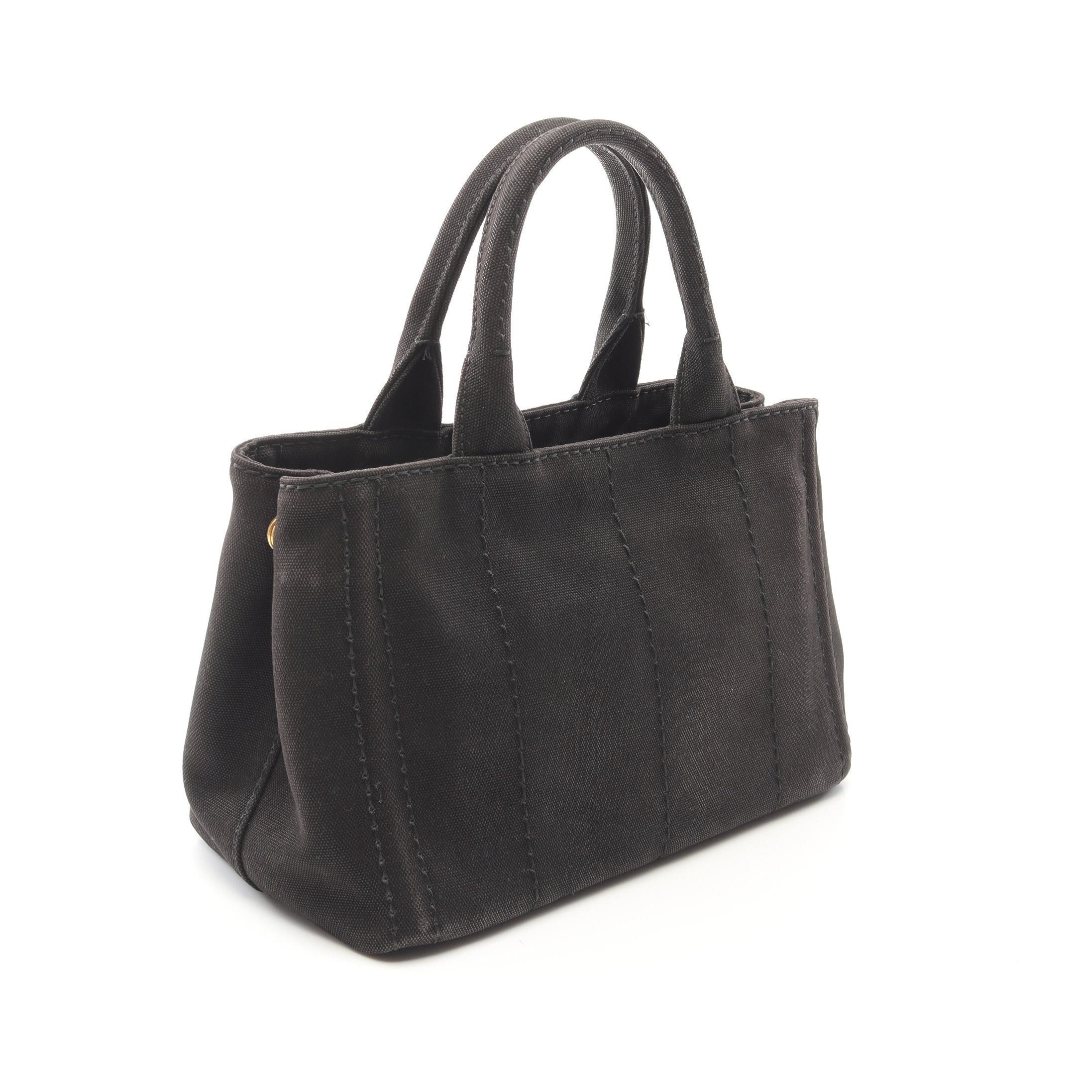 Prada Prada Canapa Kanapa Handbag Tote Bag Canvas Black Size ONE SIZE - 2 Thumbnail