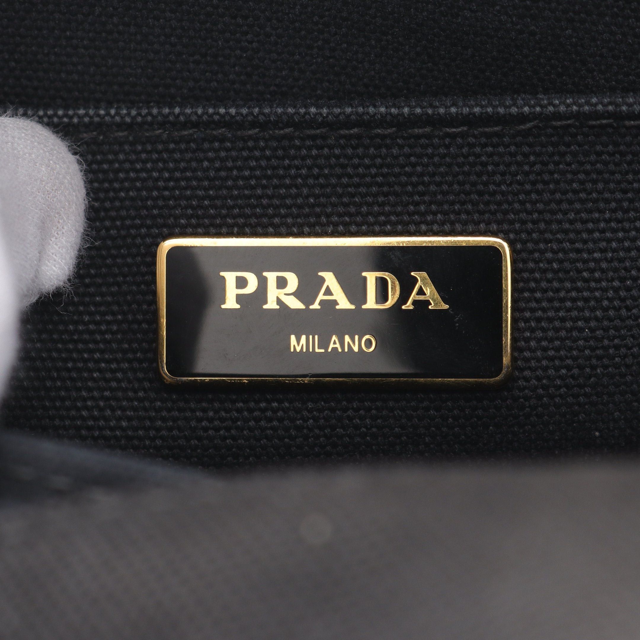 Prada Prada Canapa Kanapa Handbag Tote Bag Canvas Black Size ONE SIZE - 4 Thumbnail