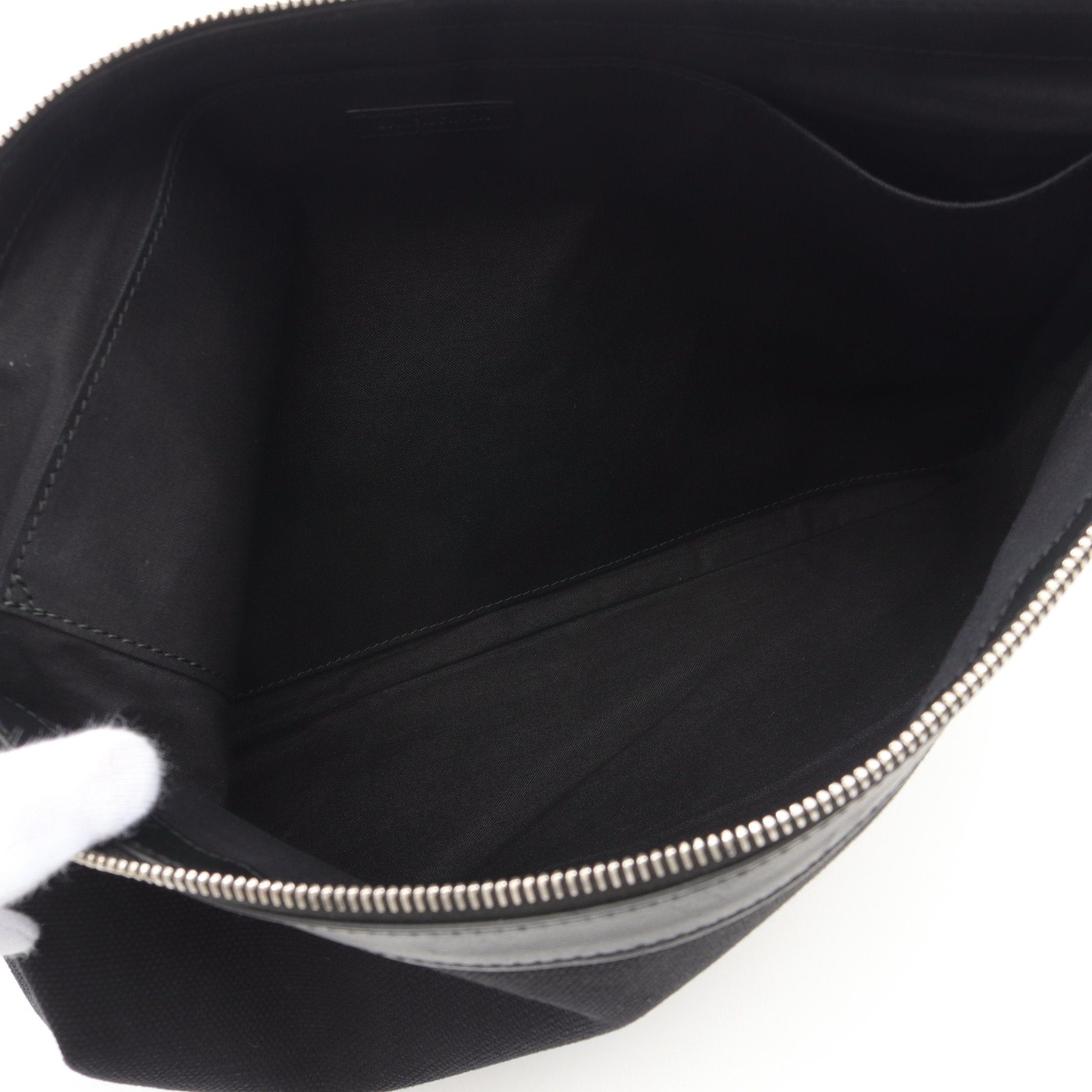 Balenciaga Balenciaga Navy Clip L Clutch Bag Canvas Leather Black Size ONE SIZE - 3 Thumbnail