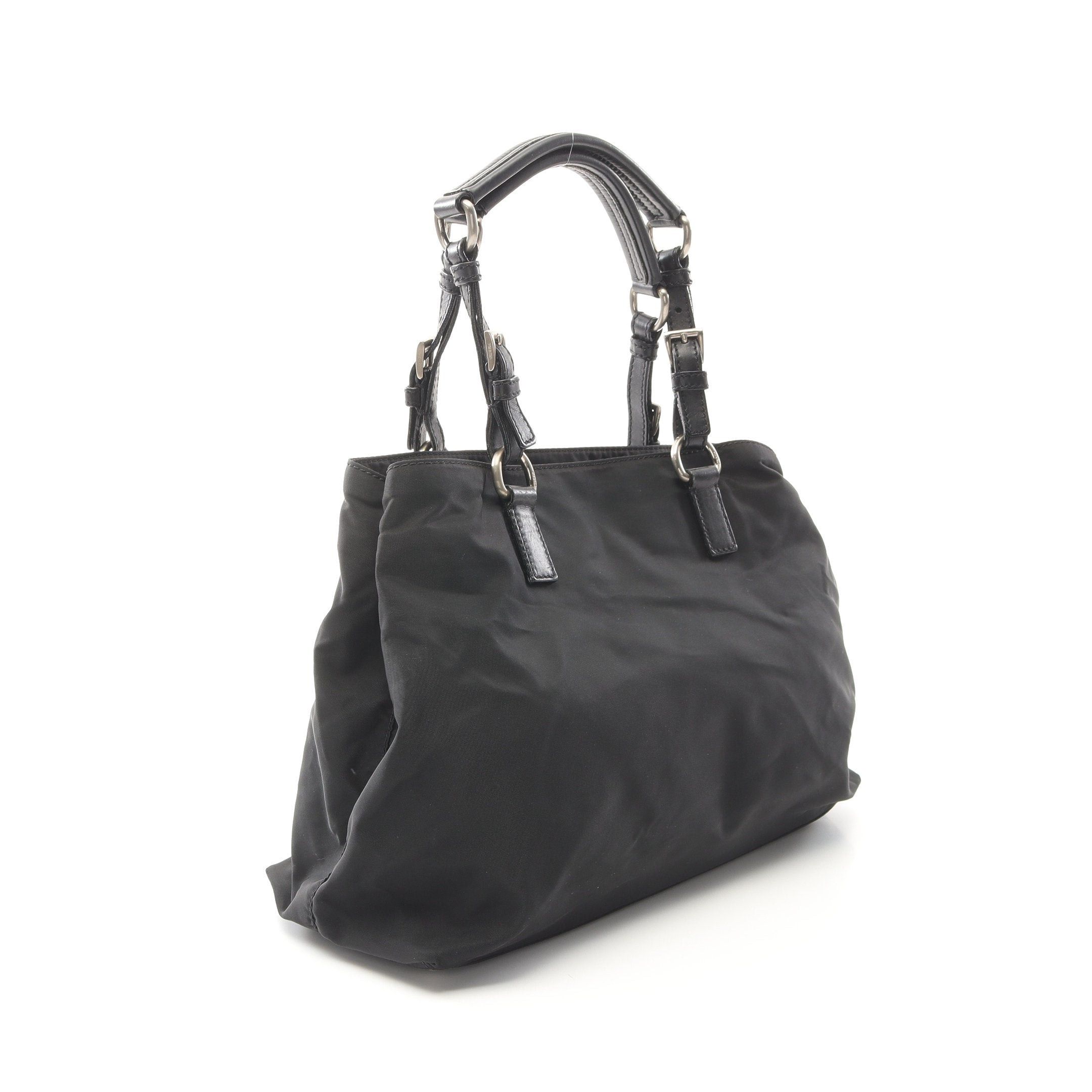 Prada Prada Handbag Tote Bag Nylon Leather Black Prada Logo Plate Size ONE SIZE - 2 Thumbnail
