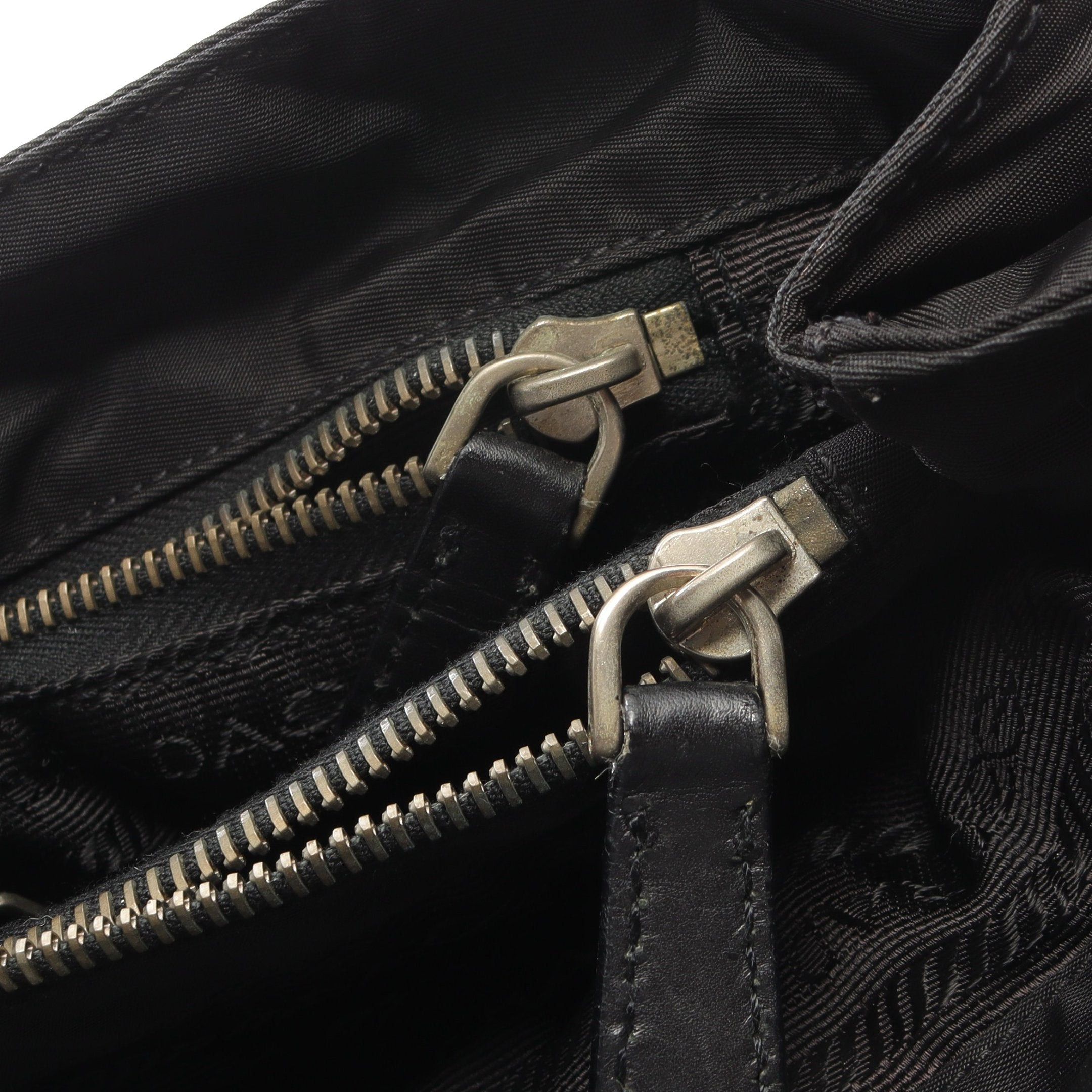 Prada Prada Handbag Tote Bag Nylon Leather Black Prada Logo Plate Size ONE SIZE - 6 Thumbnail