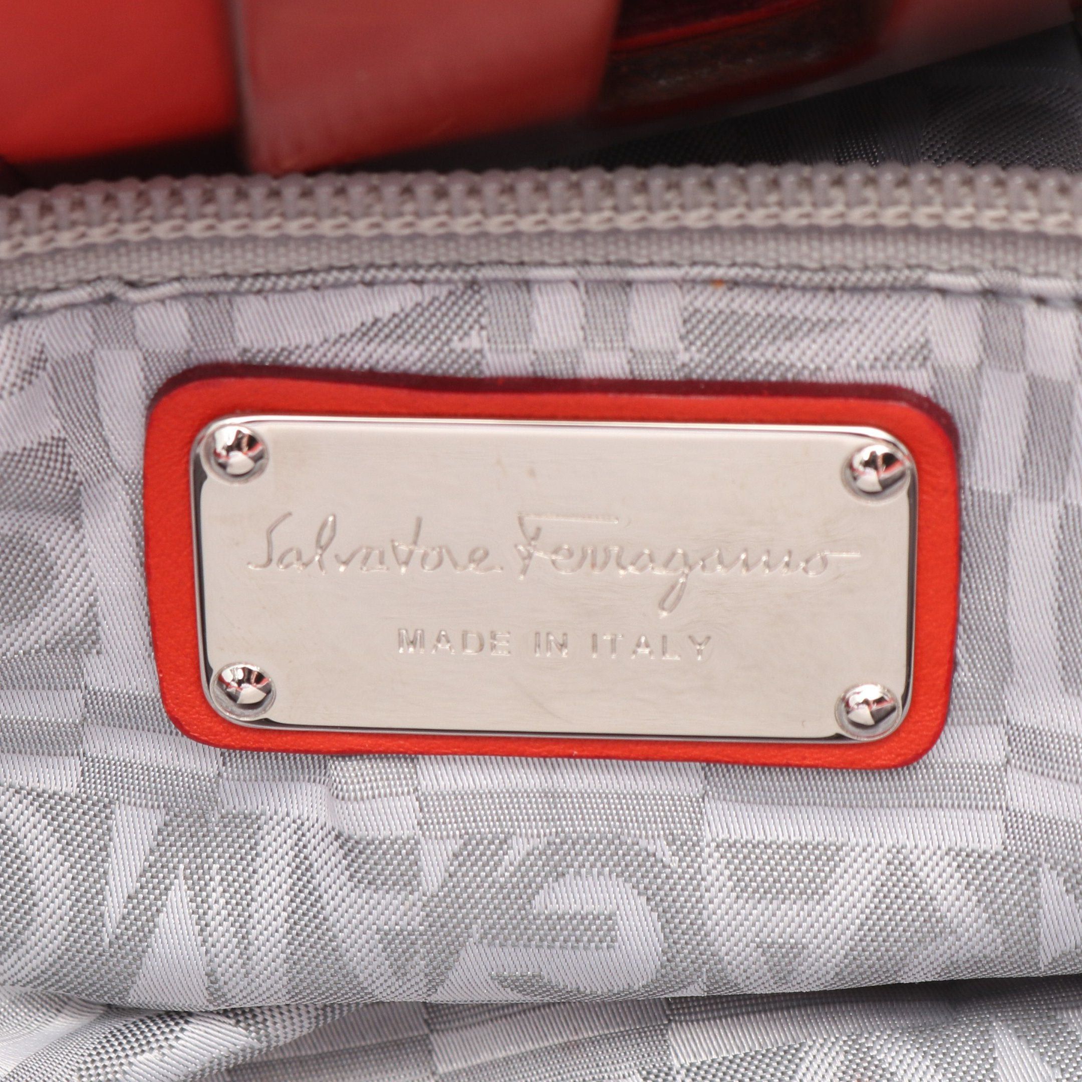 Salvatore Ferragamo Salvatore Ferragamo Handbag Tote Bag Leather Wood Red Size ONE SIZE - 4 Thumbnail