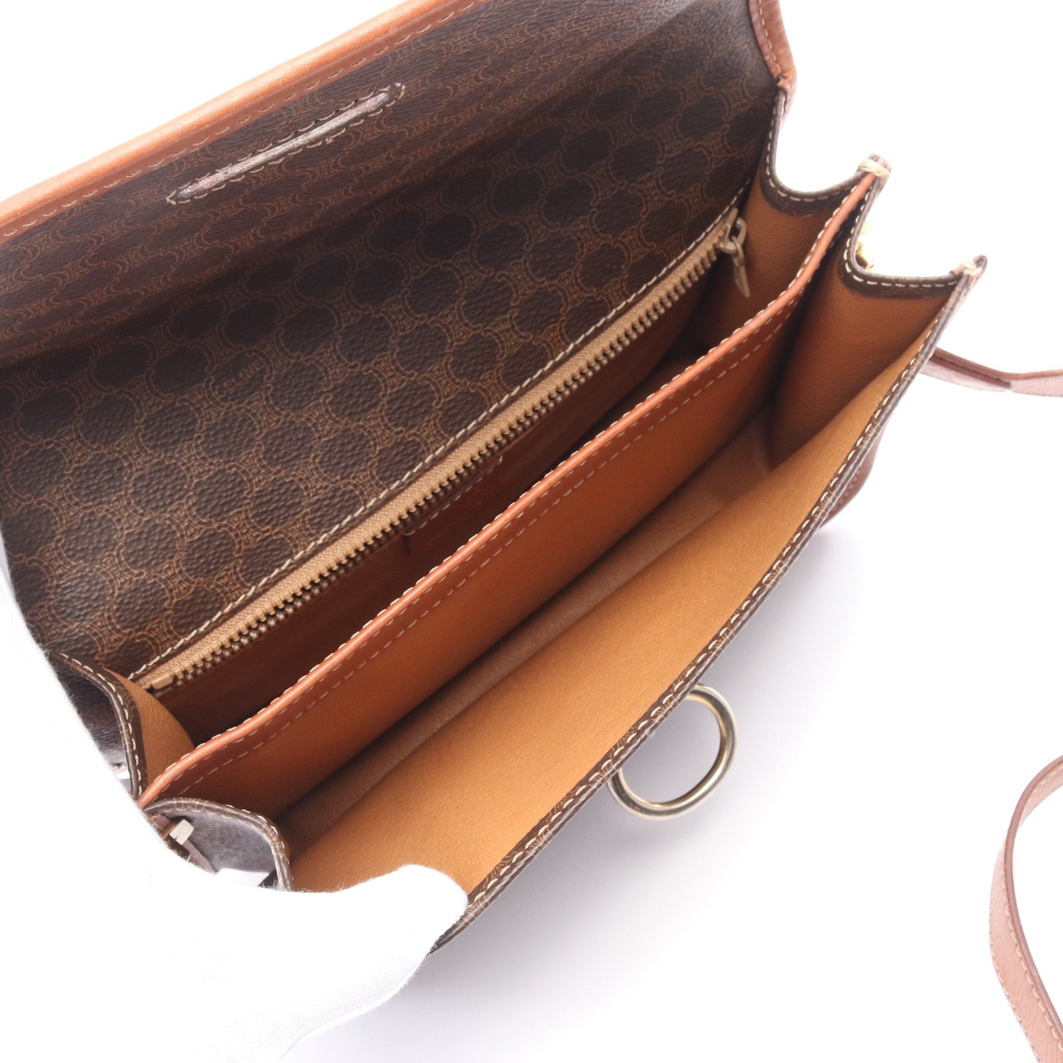 Celine Celine Macadam Shoulder Bag Leather Brown Size ONE SIZE - 3 Thumbnail