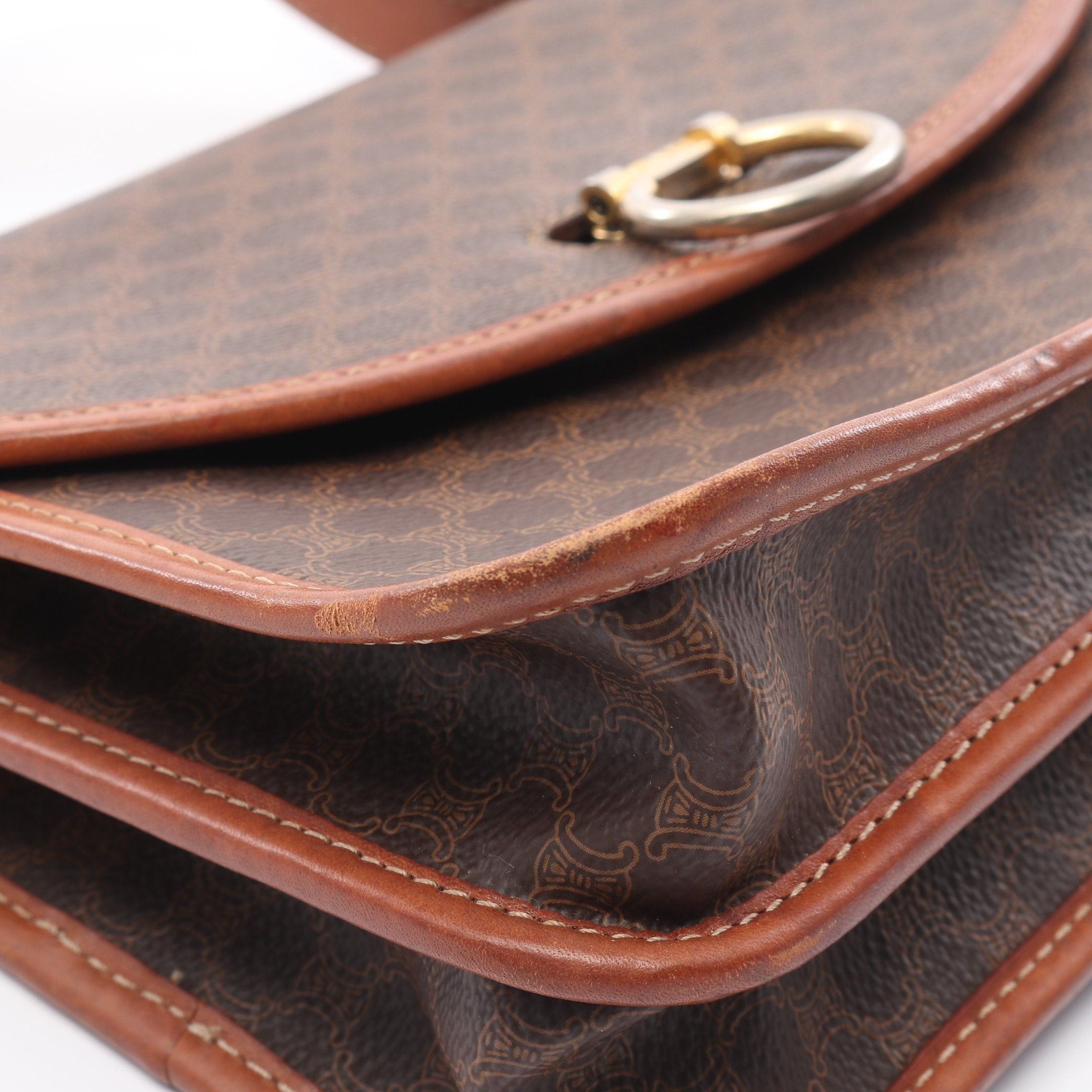 Celine Celine Macadam Shoulder Bag Leather Brown Size ONE SIZE - 5 Thumbnail