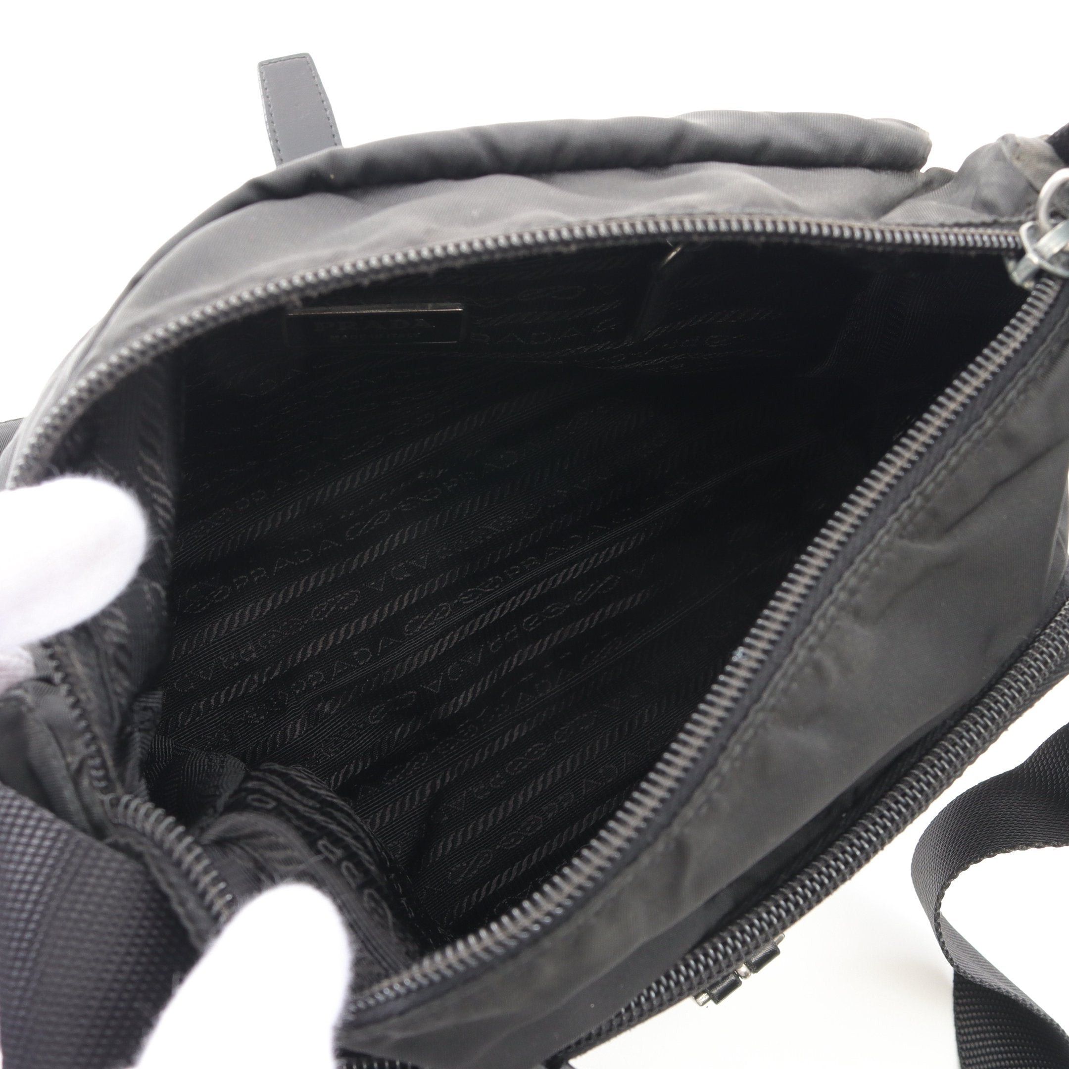 Prada Prada Vela Sport Shoulder Bag Nylon Leather Black Size ONE SIZE - 3 Thumbnail