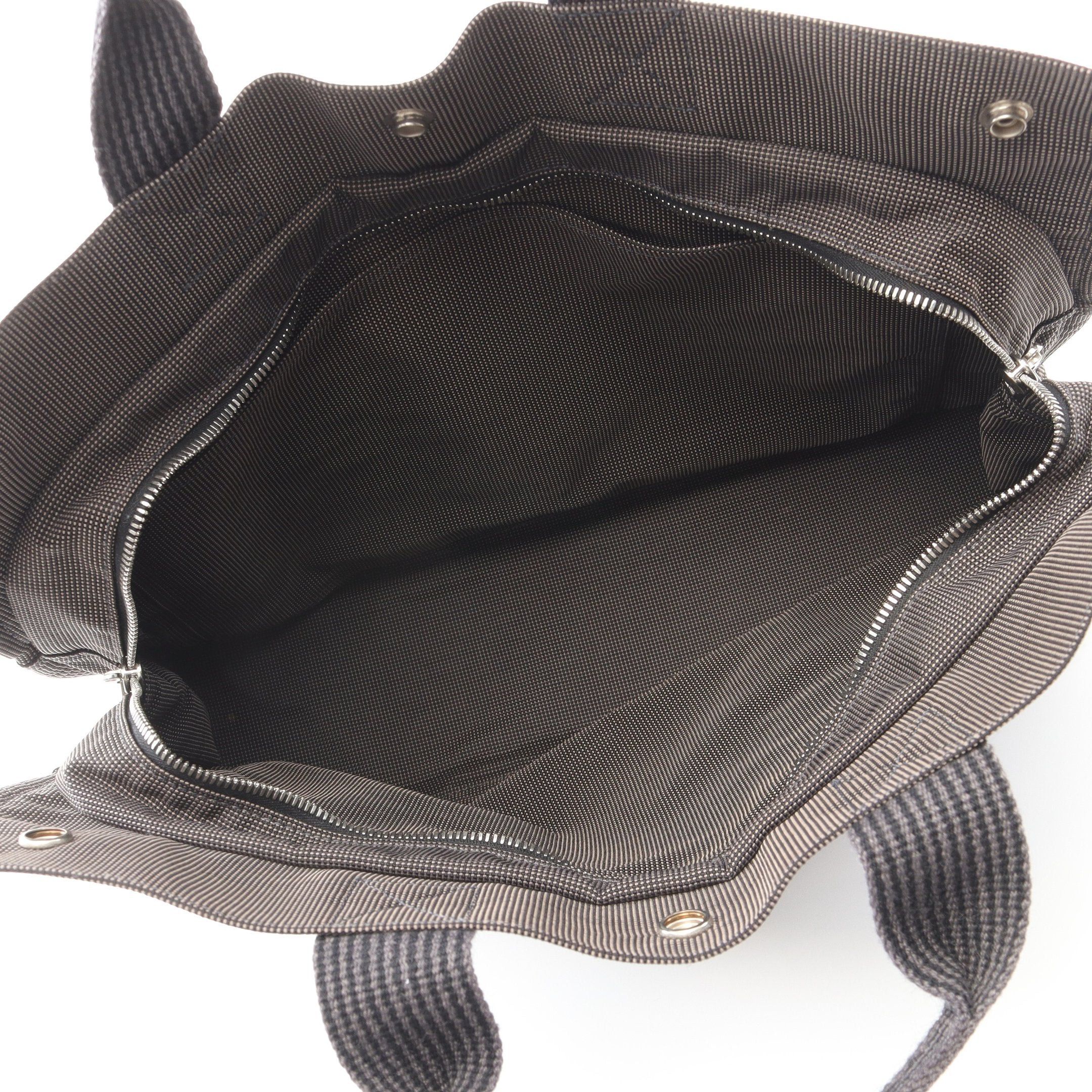 Hermes Hermes Yale Line Mm Handbag Tote Bag Nylon Canvas Dark Gray Silver Hardware Size ONE SIZE - 3 Thumbnail