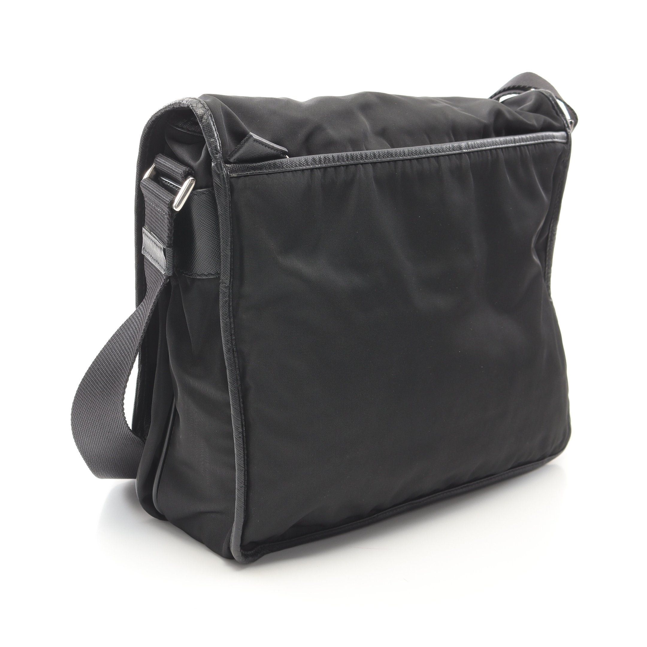 Prada Prada Tessuto Saffiano Shoulder Bag Nylon Leather Black Size ONE SIZE - 2 Thumbnail