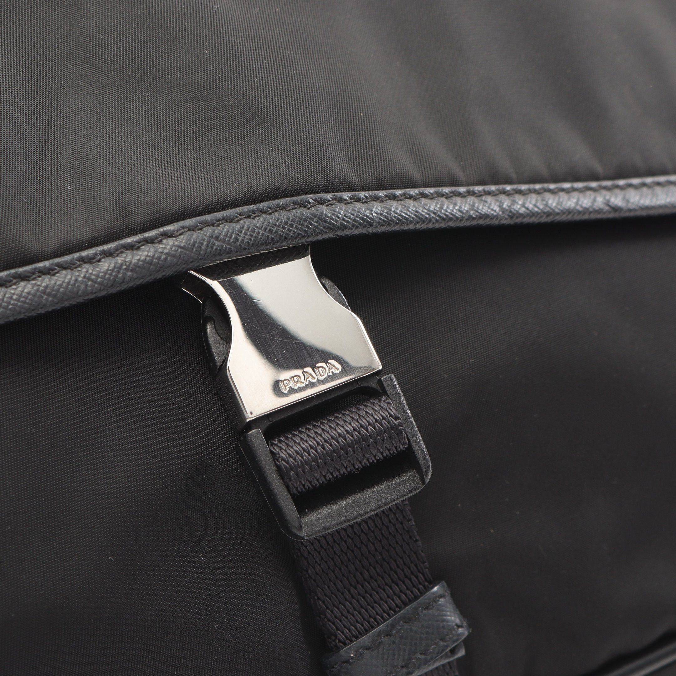 Prada Prada Tessuto Saffiano Shoulder Bag Nylon Leather Black Size ONE SIZE - 8 Thumbnail