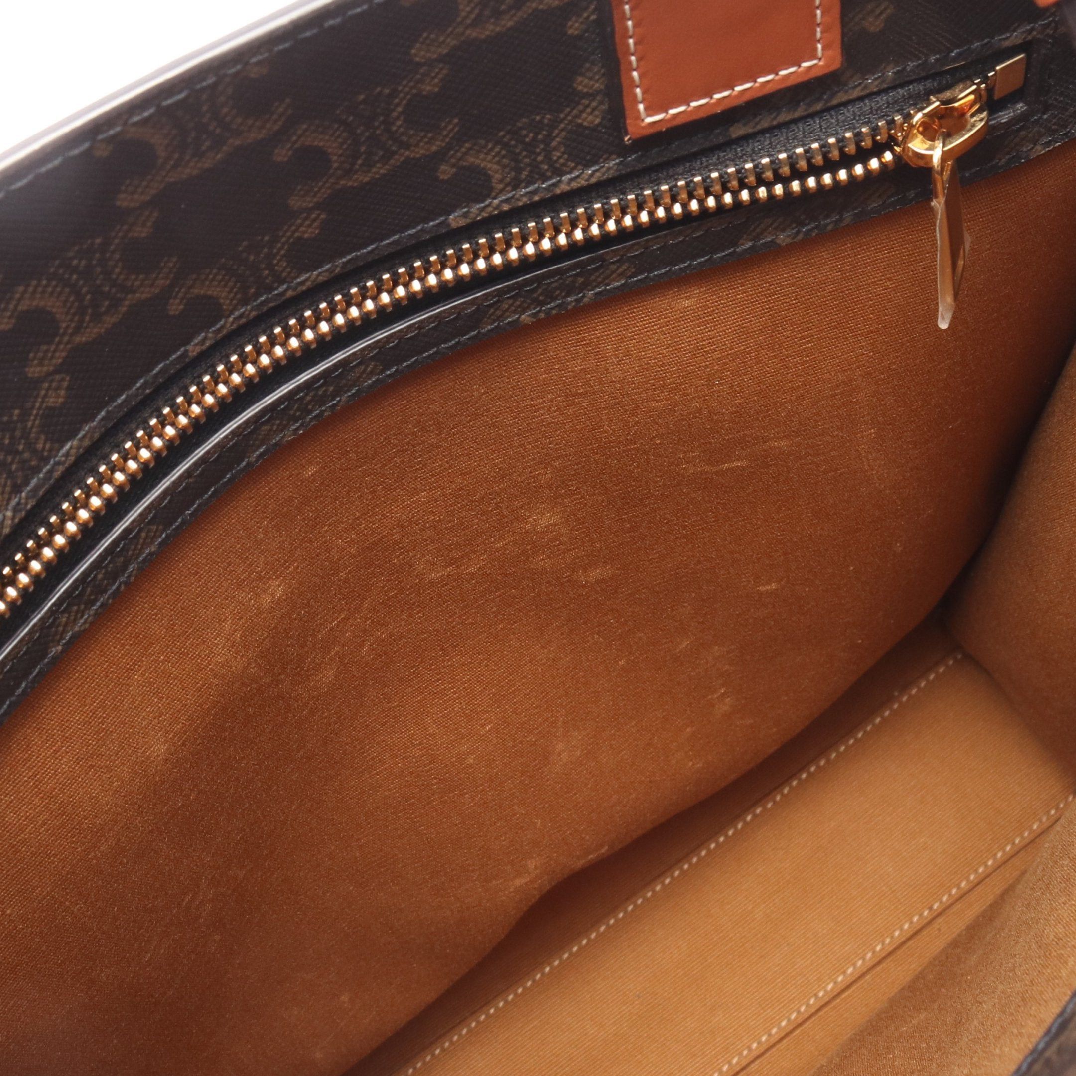 Celine Celine Small Vertical Hippopotamus Triomphe Handbag Tote Bag Leather Black Brown Size ONE SIZE - 8 Thumbnail