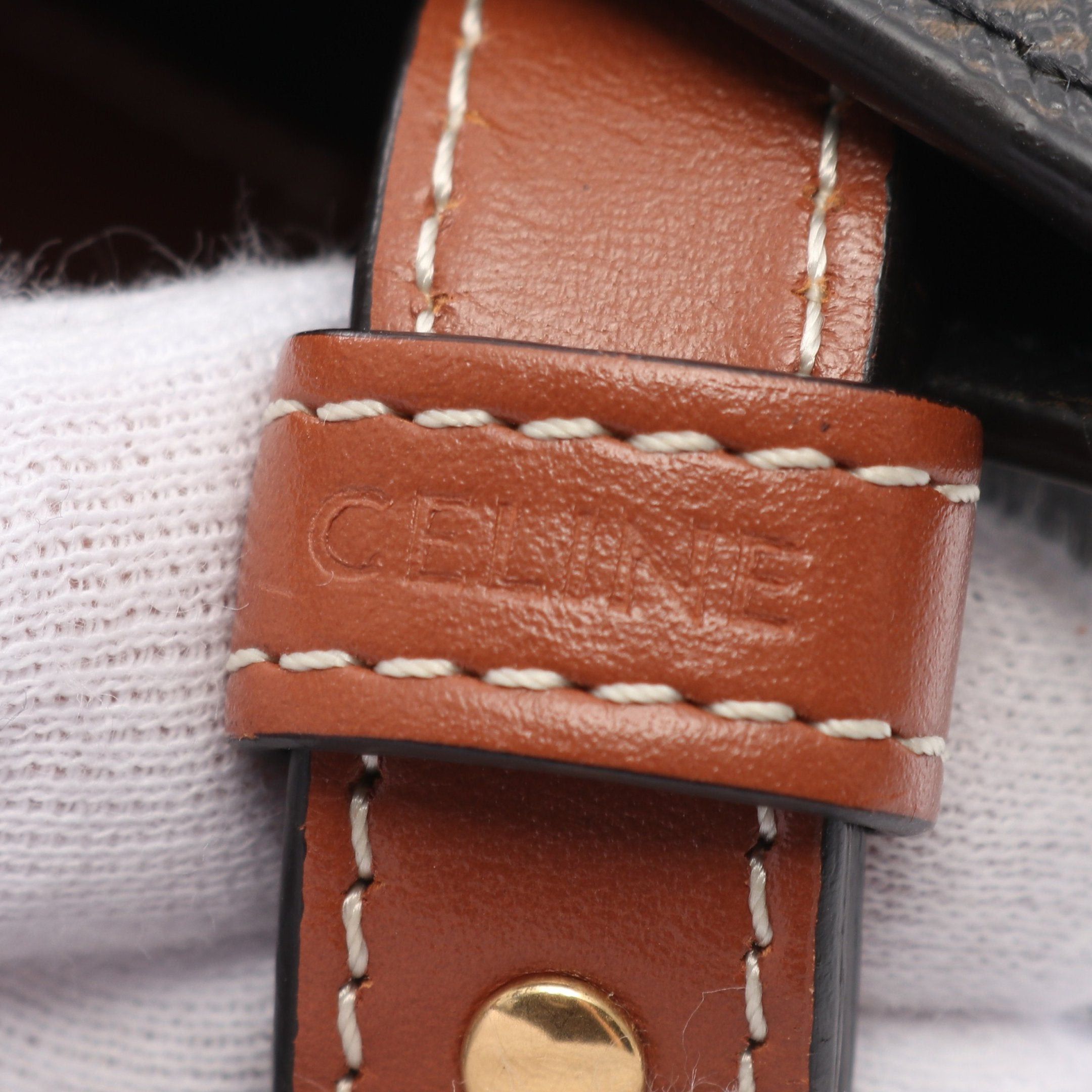 Celine Celine Small Vertical Hippopotamus Triomphe Handbag Tote Bag Leather Black Brown Size ONE SIZE - 4 Thumbnail