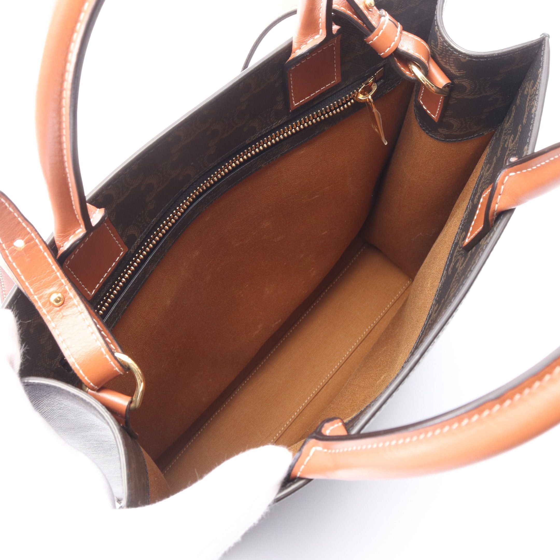 Celine Celine Small Vertical Hippopotamus Triomphe Handbag Tote Bag Leather Black Brown Size ONE SIZE - 3 Thumbnail