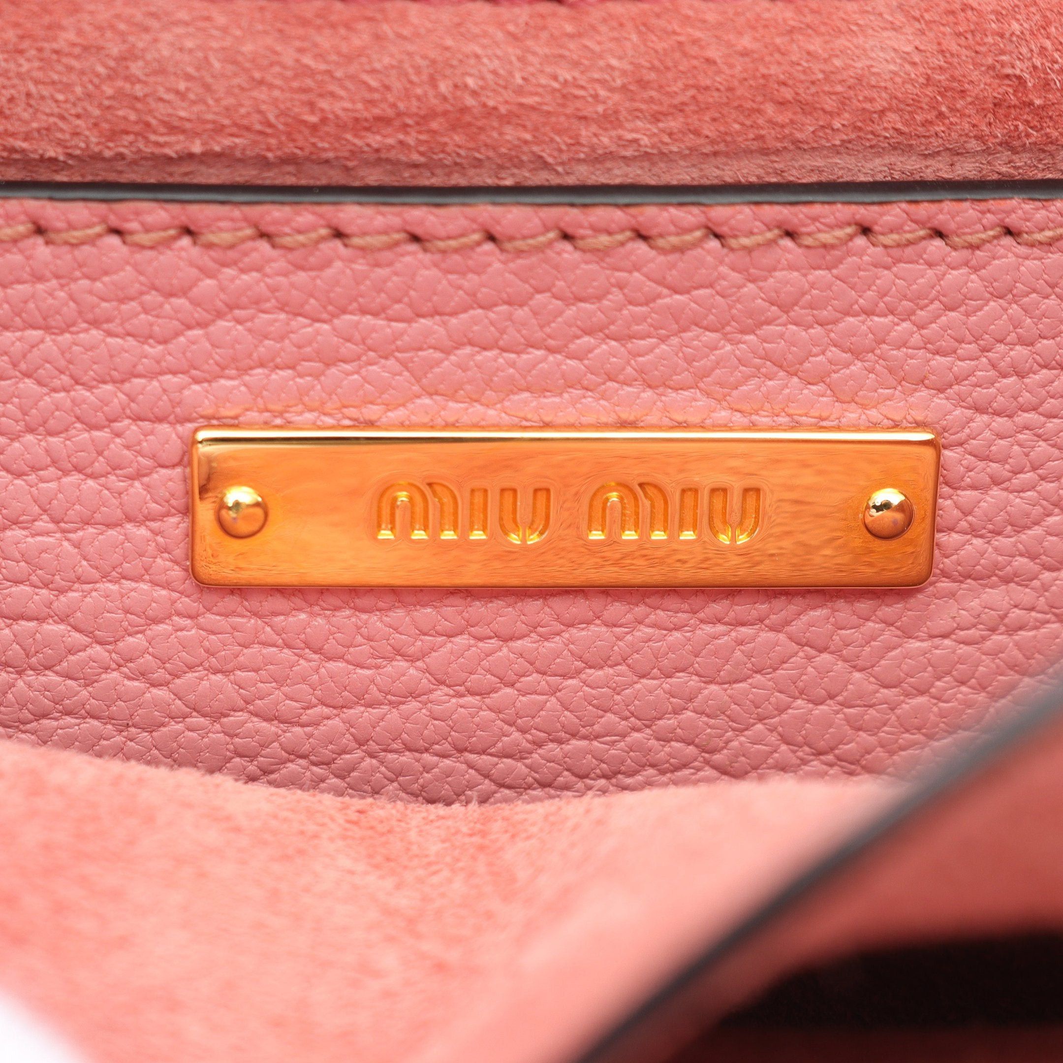 Miu Miu Miu Miu Madras Shoulder Bag Leather Pink Size ONE SIZE - 4 Thumbnail