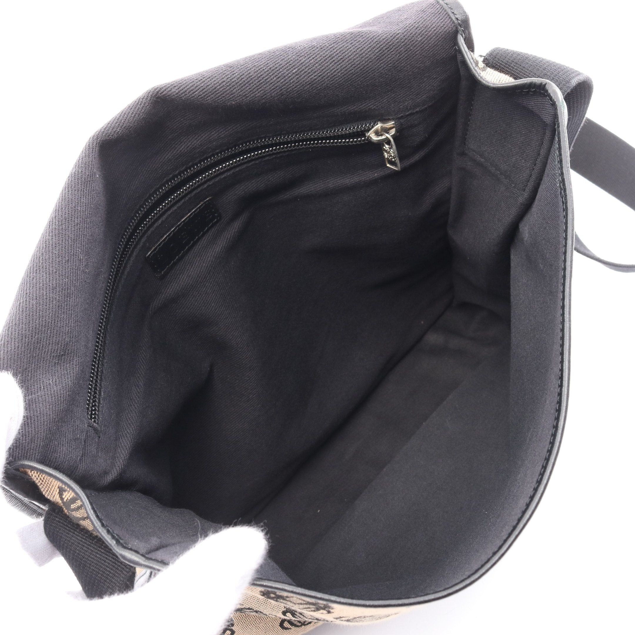 Loewe Loewe Anagram Messenger Bag Shoulder Canvas Leather Beige Black Size ONE SIZE - 3 Thumbnail