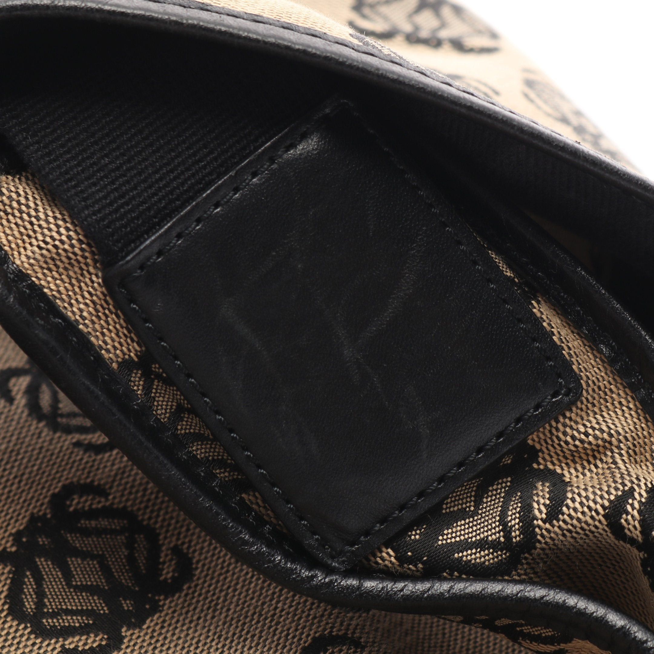 Loewe Loewe Anagram Messenger Bag Shoulder Canvas Leather Beige Black Size ONE SIZE - 9 Thumbnail
