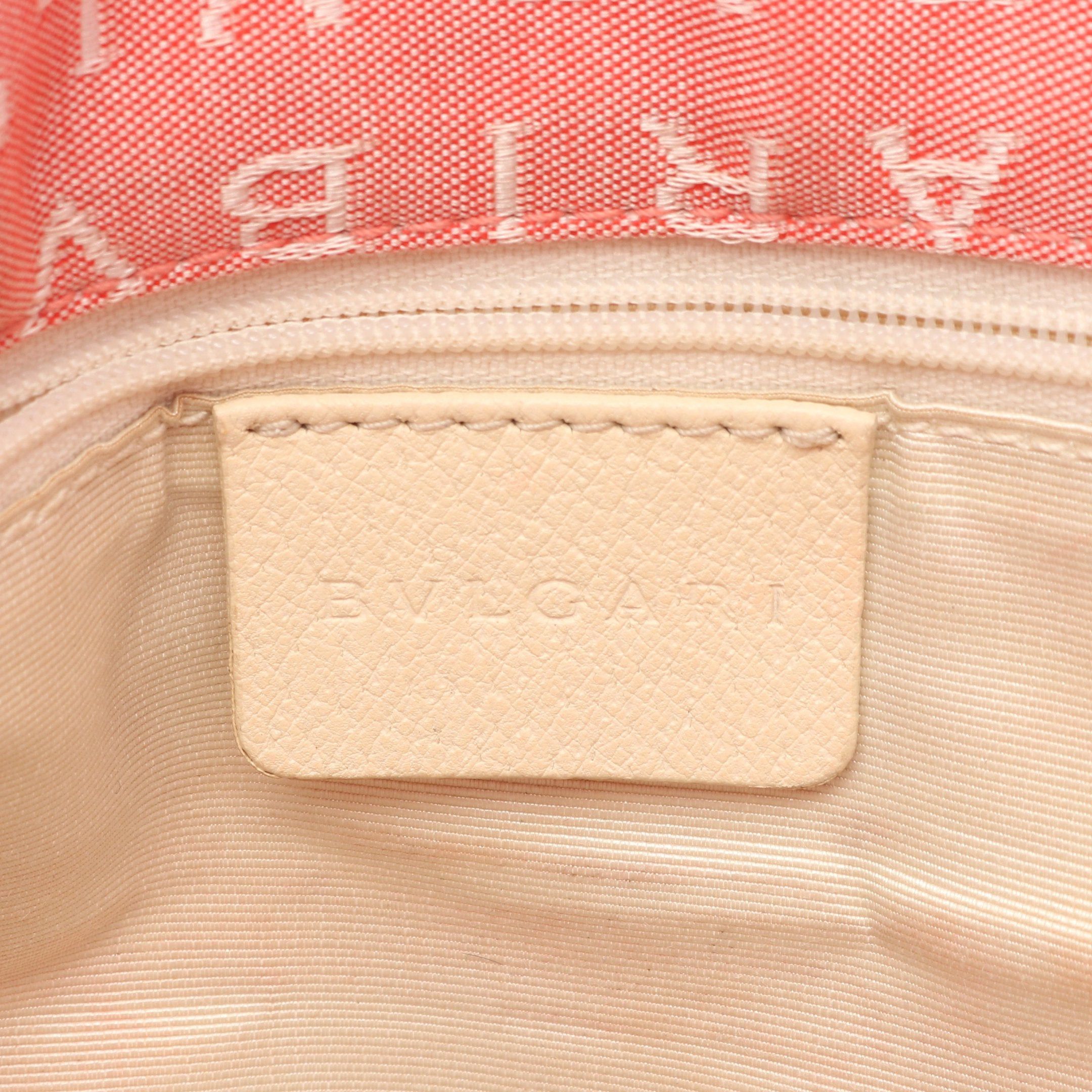 Bvlgari Bvlgari Logomania Shoulder Bag Tote Canvas Leather Pink Ivory Size ONE SIZE - 4 Thumbnail