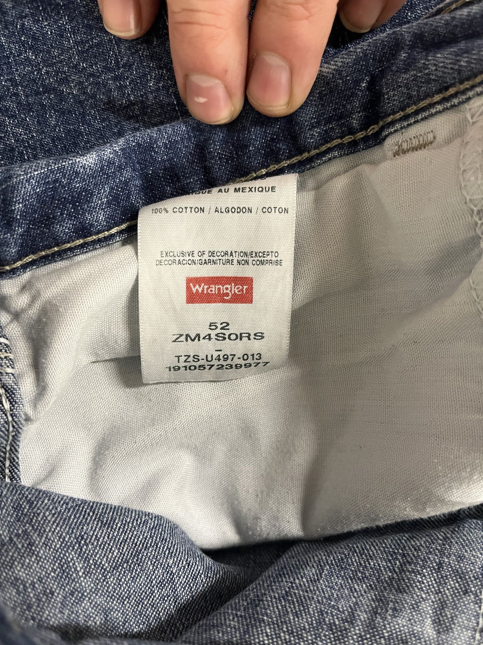Vintage Vintage 90s Dark Wash Wrangler Oversized Denim Jorts Size 51 Size US 42 / EU 58 - 3 Thumbnail
