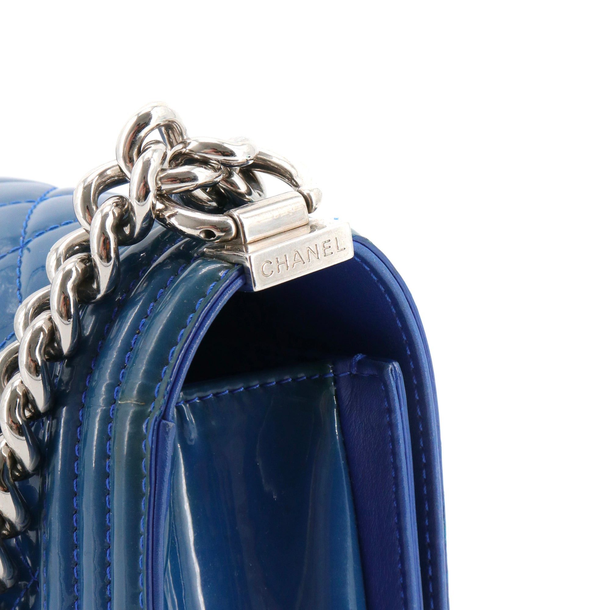 Chanel CHANEL - Boy Chanel shoulder bag in blue patent leather Size ONE SIZE - 7 Thumbnail