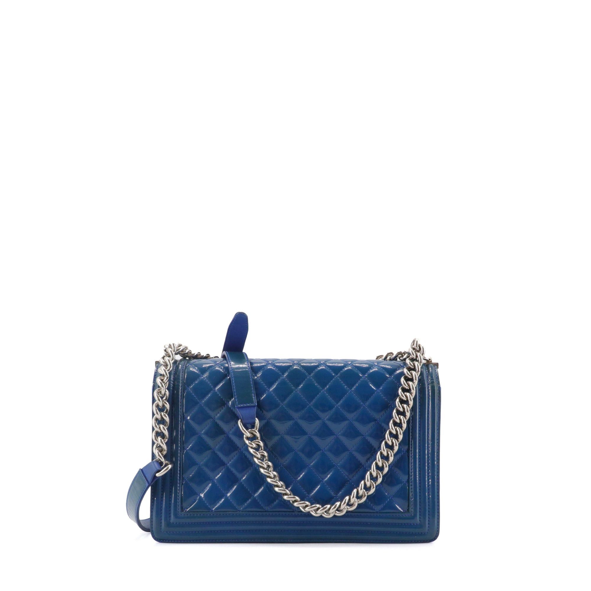 Chanel CHANEL - Boy Chanel shoulder bag in blue patent leather Size ONE SIZE - 3 Thumbnail