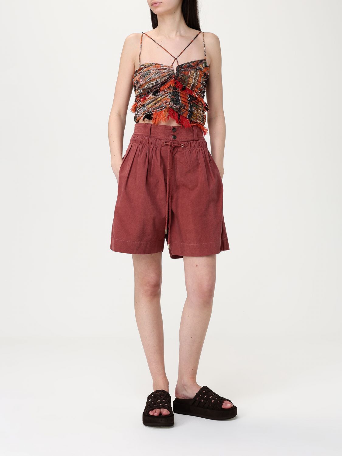 Max Mara Max Mara Short Woman Brick Red Size 27" / US 4 / IT 40 - 2 Thumbnail