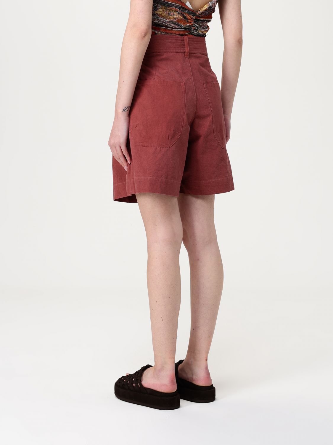 Max Mara Max Mara Short Woman Brick Red Size 27" / US 4 / IT 40 - 3 Thumbnail