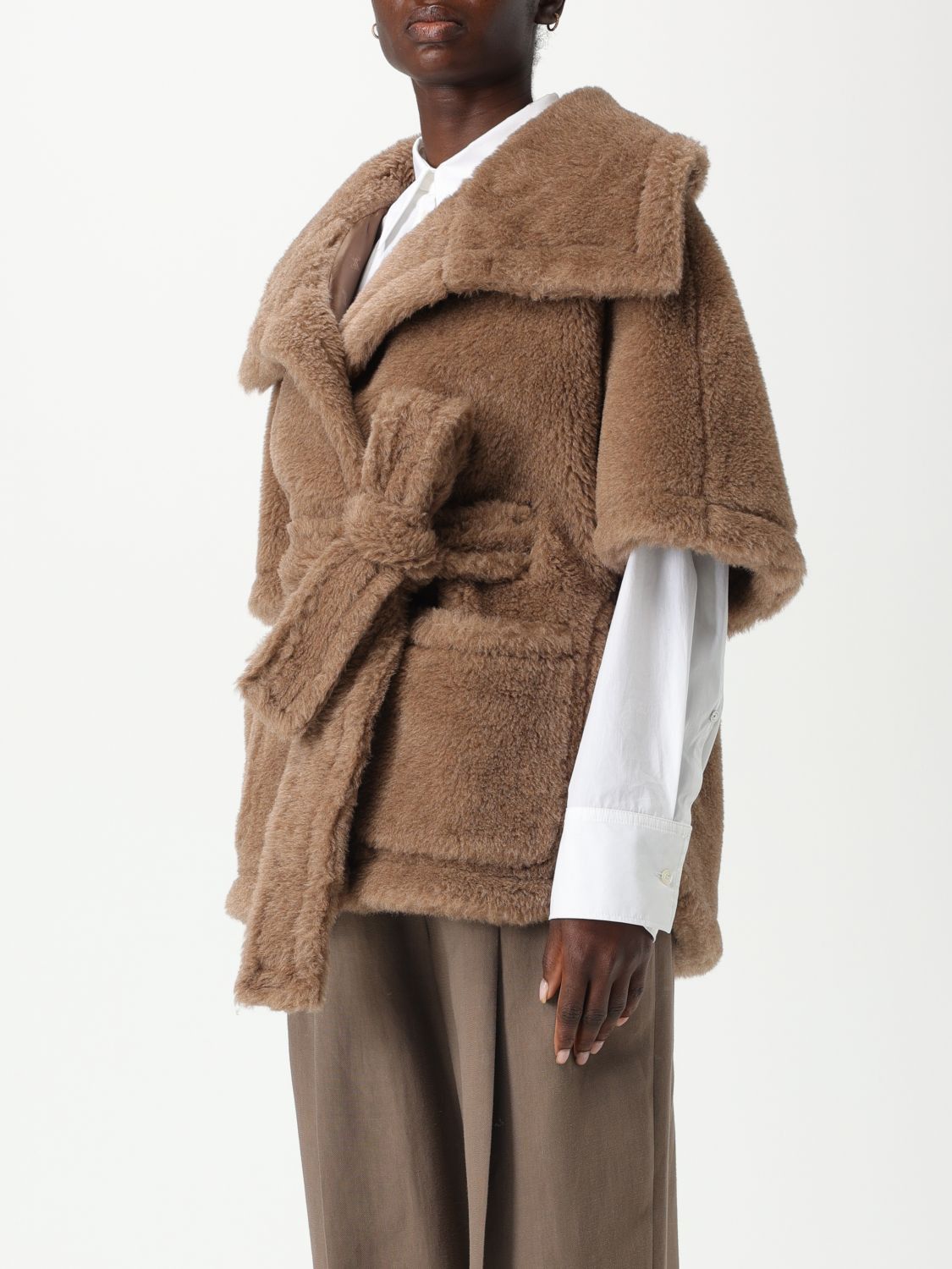 Max Mara Max Mara Cape Woman Natural Size ONE SIZE - 3 Thumbnail
