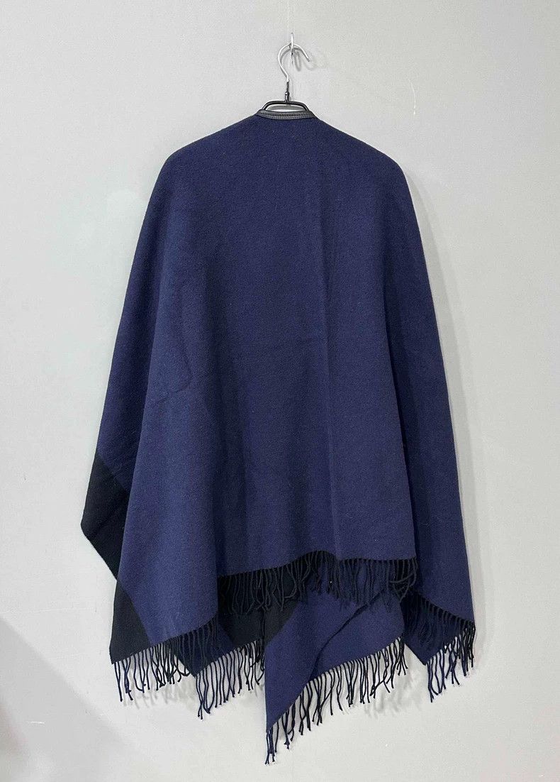 Hermes Dark Blue Fringed Cape Shawl by HERMES-yf Size US M / EU 48-50 / 2 - 3 Thumbnail