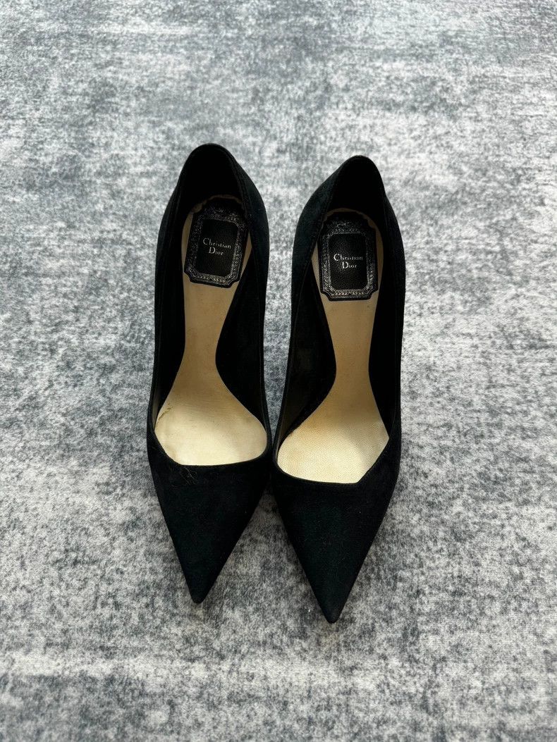 Dior Dior Black Suede High Heels Size 35.5-yf Size US 5 / IT 35 - 2 Thumbnail