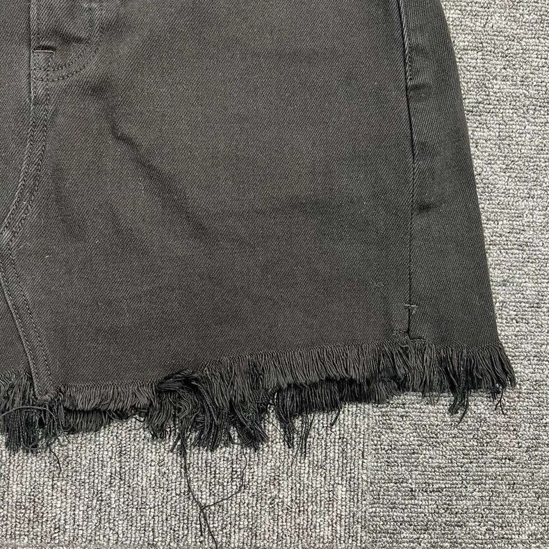 Alexander Wang Alexander Wang Black Denim Fringed Mini Skirt Size 22" - 4 Thumbnail