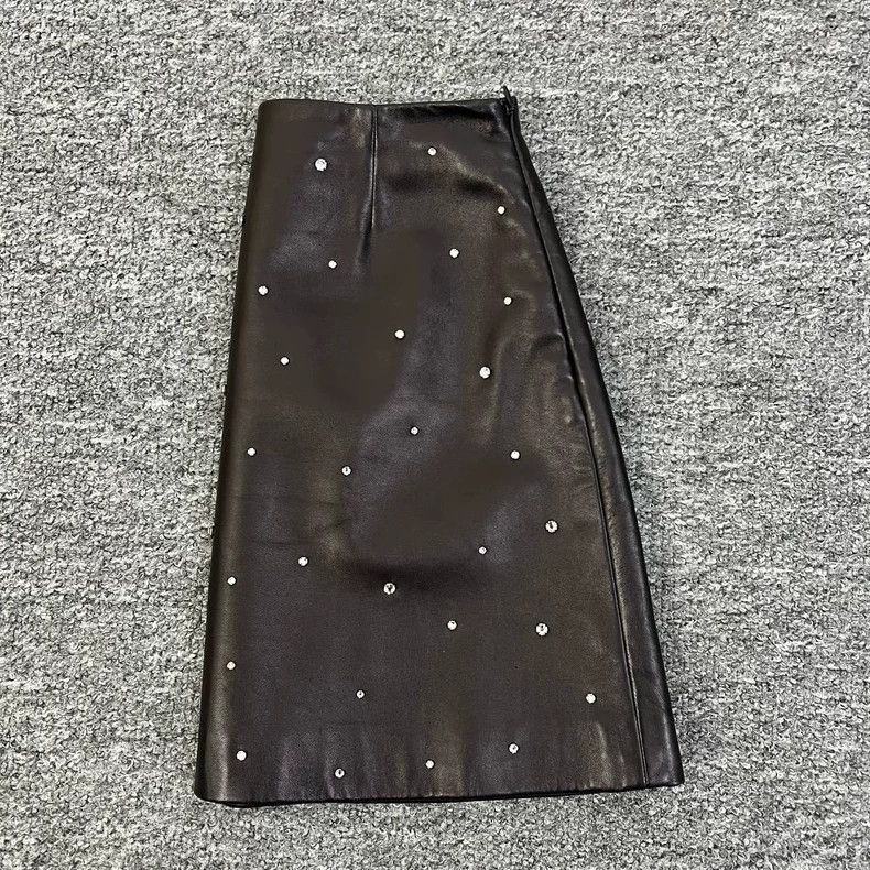 Miu Miu Miumiu Full Rhinestone Leather Skirt 38 Size 38" / US 16 / IT 52 - 4 Thumbnail