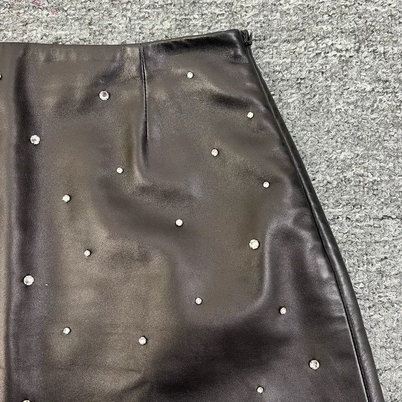 Miu Miu Miumiu Full Rhinestone Leather Skirt 38 Size 38" / US 16 / IT 52 - 5 Thumbnail