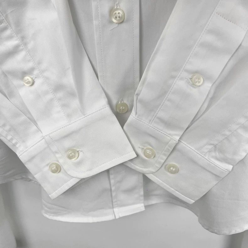 Miu Miu Miumiu White Long Sleeve Logo Shirt Size S / US 4 / IT 40 - 4 Thumbnail