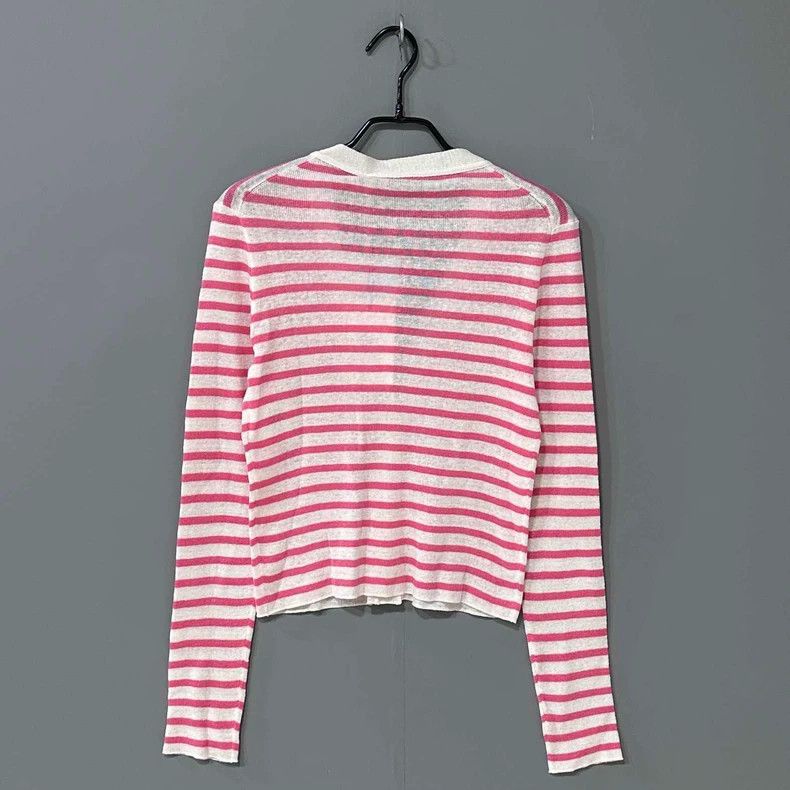 Dior Red and White Striped Knit Cardigan Size M / US 6-8 / IT 42-44 - 3 Thumbnail