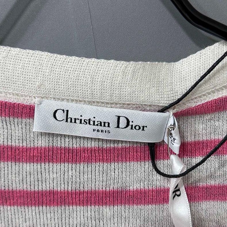 Dior Red and White Striped Knit Cardigan Size M / US 6-8 / IT 42-44 - 4 Thumbnail