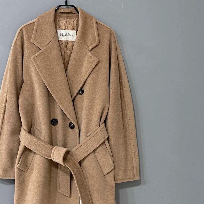 Max Mara MaxMara Beige Double-Breasted Coat Size XS / US 0-2 / IT 36-38 - 2 Thumbnail
