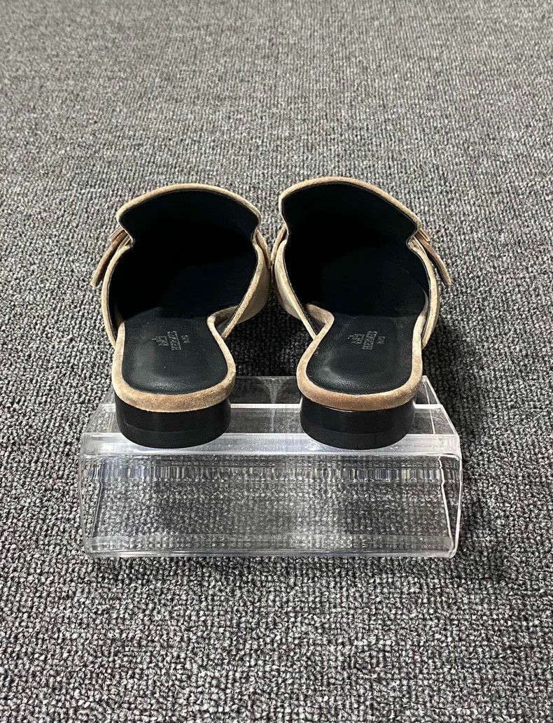 Hermes Velvet Mule Slippers with Buckle Detail Size US 6 / IT 36 - 5 Thumbnail