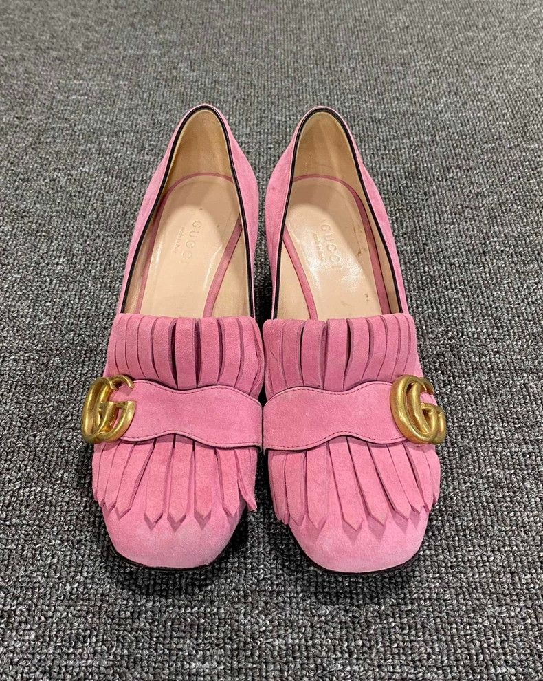 Gucci Pink Fringed Loafers by GUCCI Size US 5 / IT 35 - 4 Thumbnail