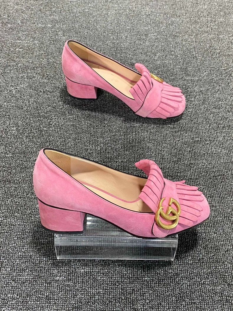 Gucci Pink Fringed Loafers by GUCCI Size US 5 / IT 35 - 3 Thumbnail