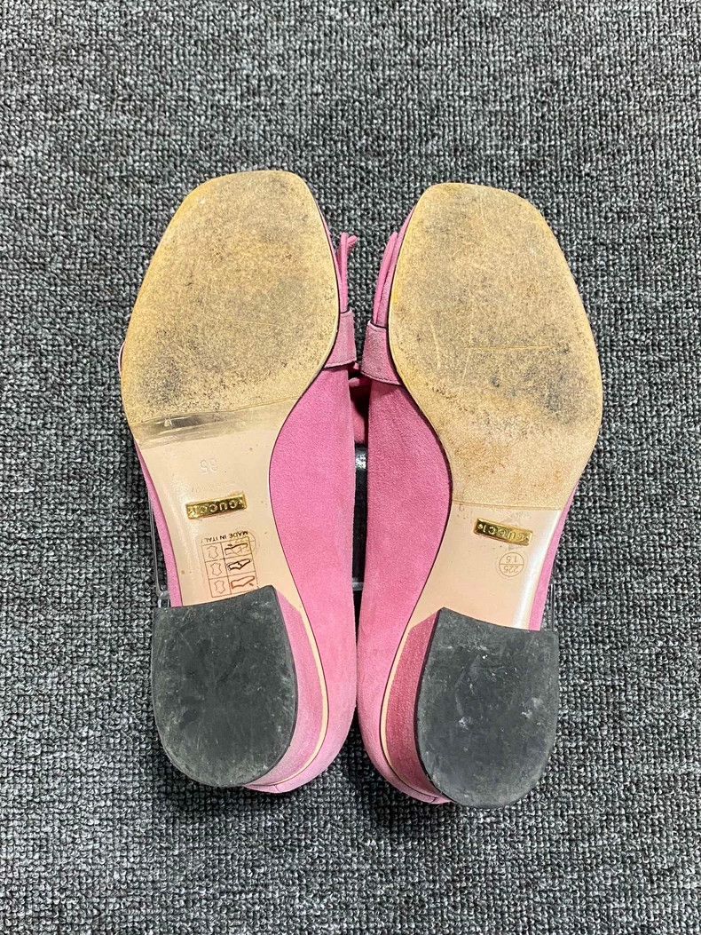 Gucci Pink Fringed Loafers by GUCCI Size US 5 / IT 35 - 6 Thumbnail