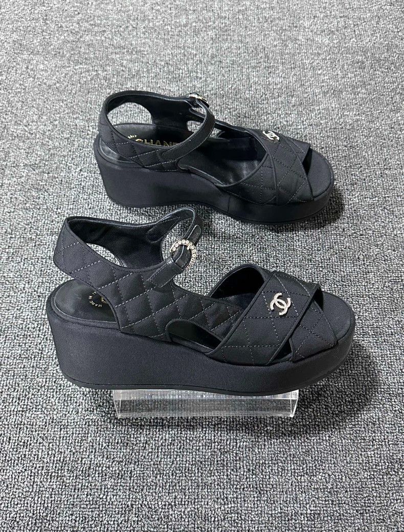 Chanel Black Quilted High Heel Sandals by Chanel Size US 7 / IT 37 - 3 Thumbnail