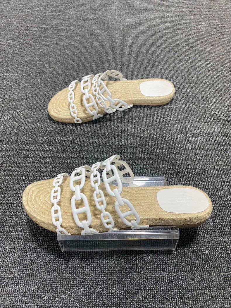 Hermes Hermes Woven Slide Sandals with Chain Detail Size US 8 / IT 38 - 2 Thumbnail